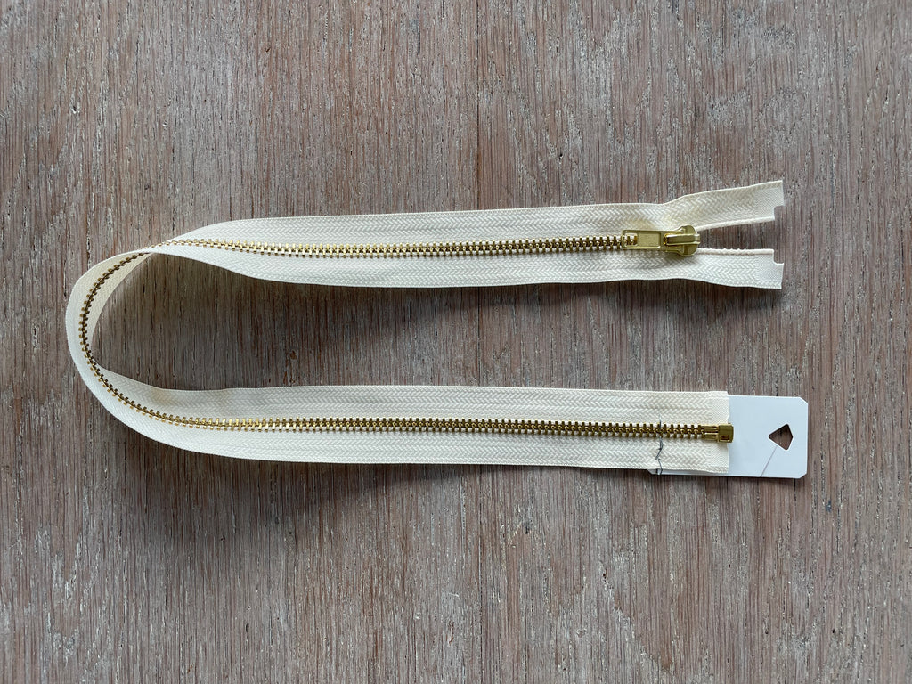 Fermeture à glissière en laiton doré