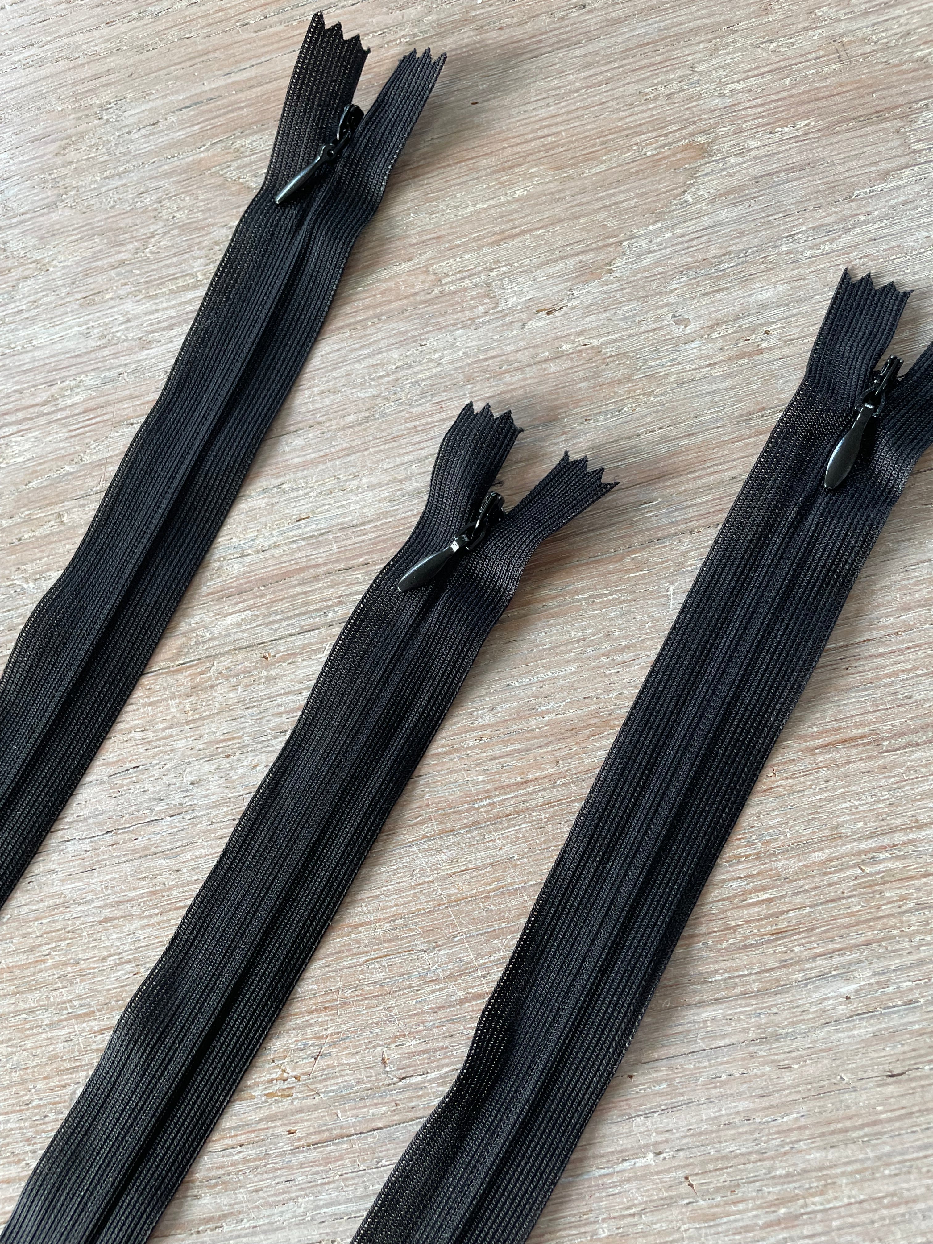 Fermeture à glissière invisible noir