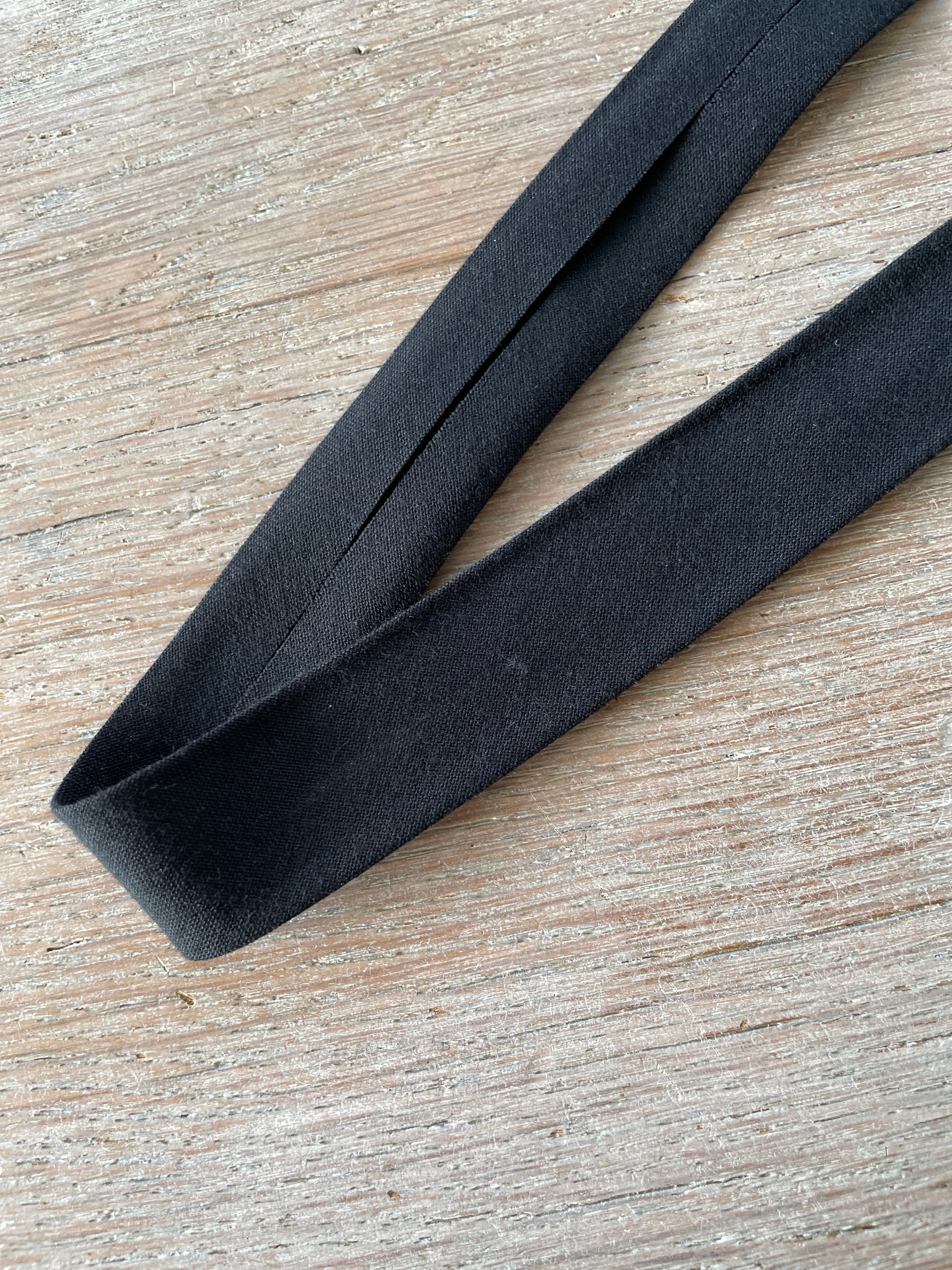 Biais en coton bio noir 20mm