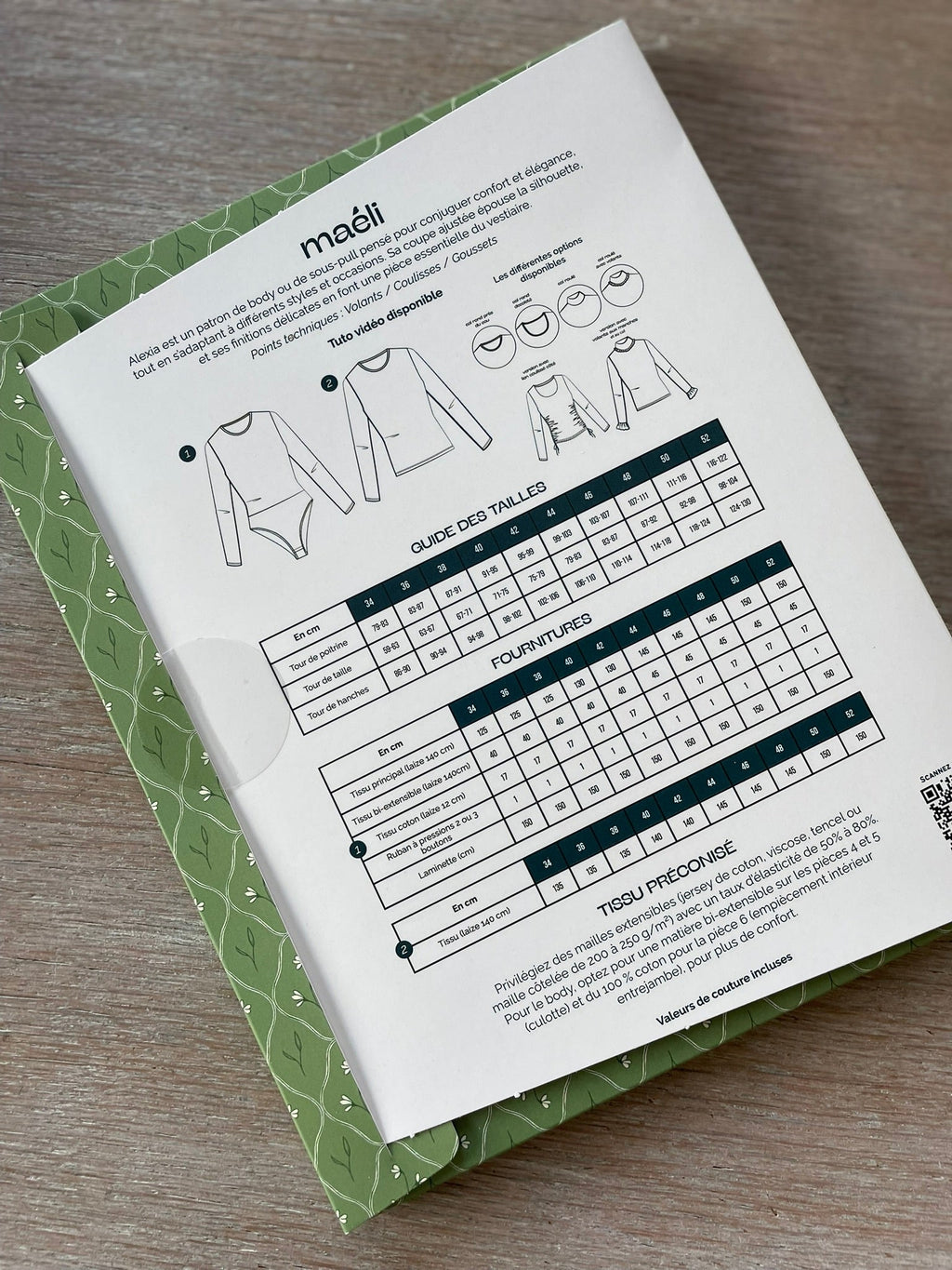 Patron Pochette - Body ou Pull Alexia - Maéli Paris