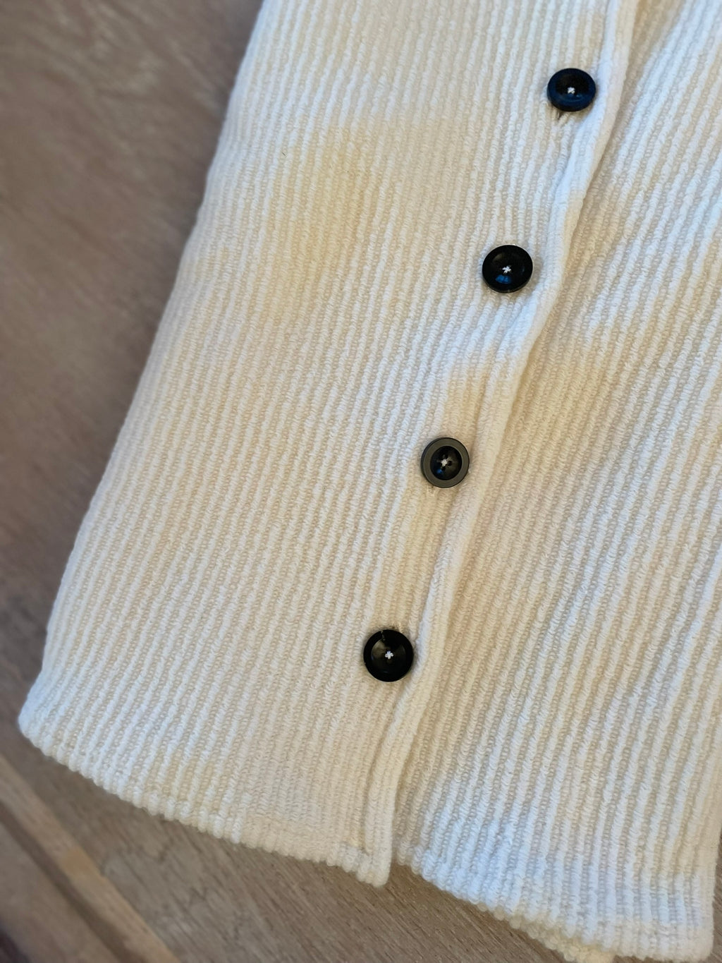 Maille côtelée de laine - Uni Ivoire