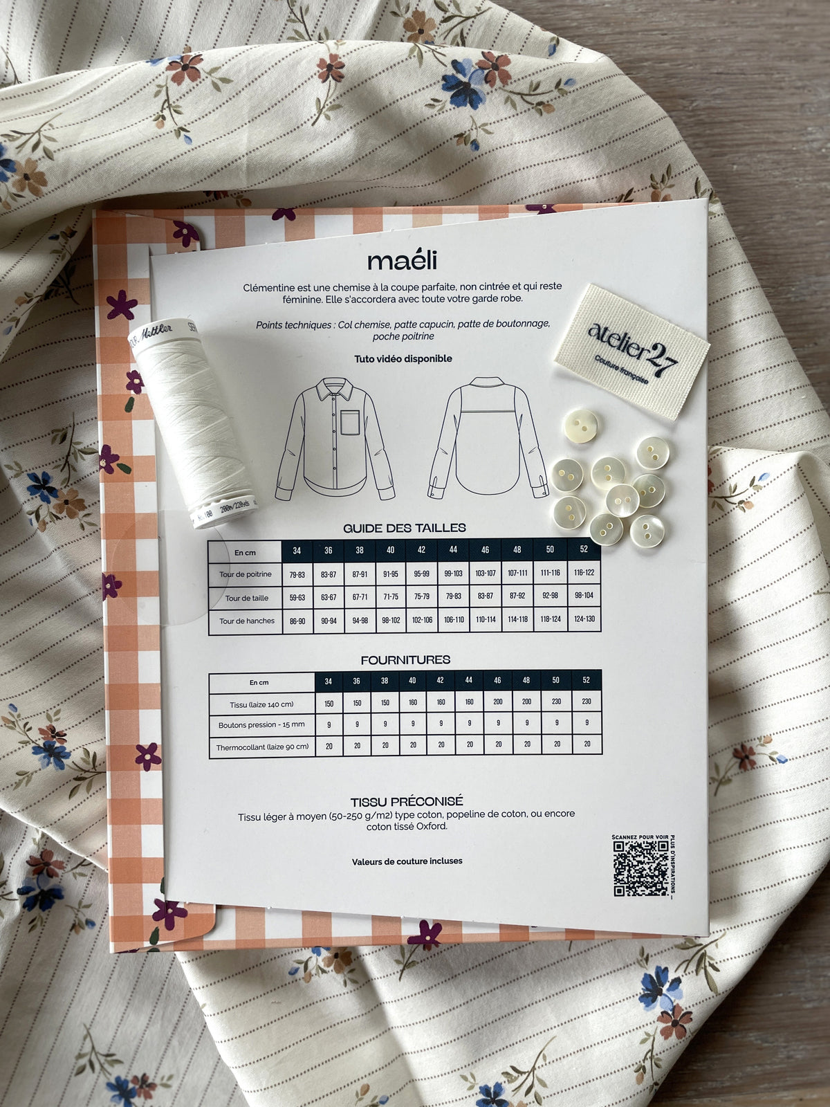 Box couture Chemise Clémentine & Satin de coton Hector