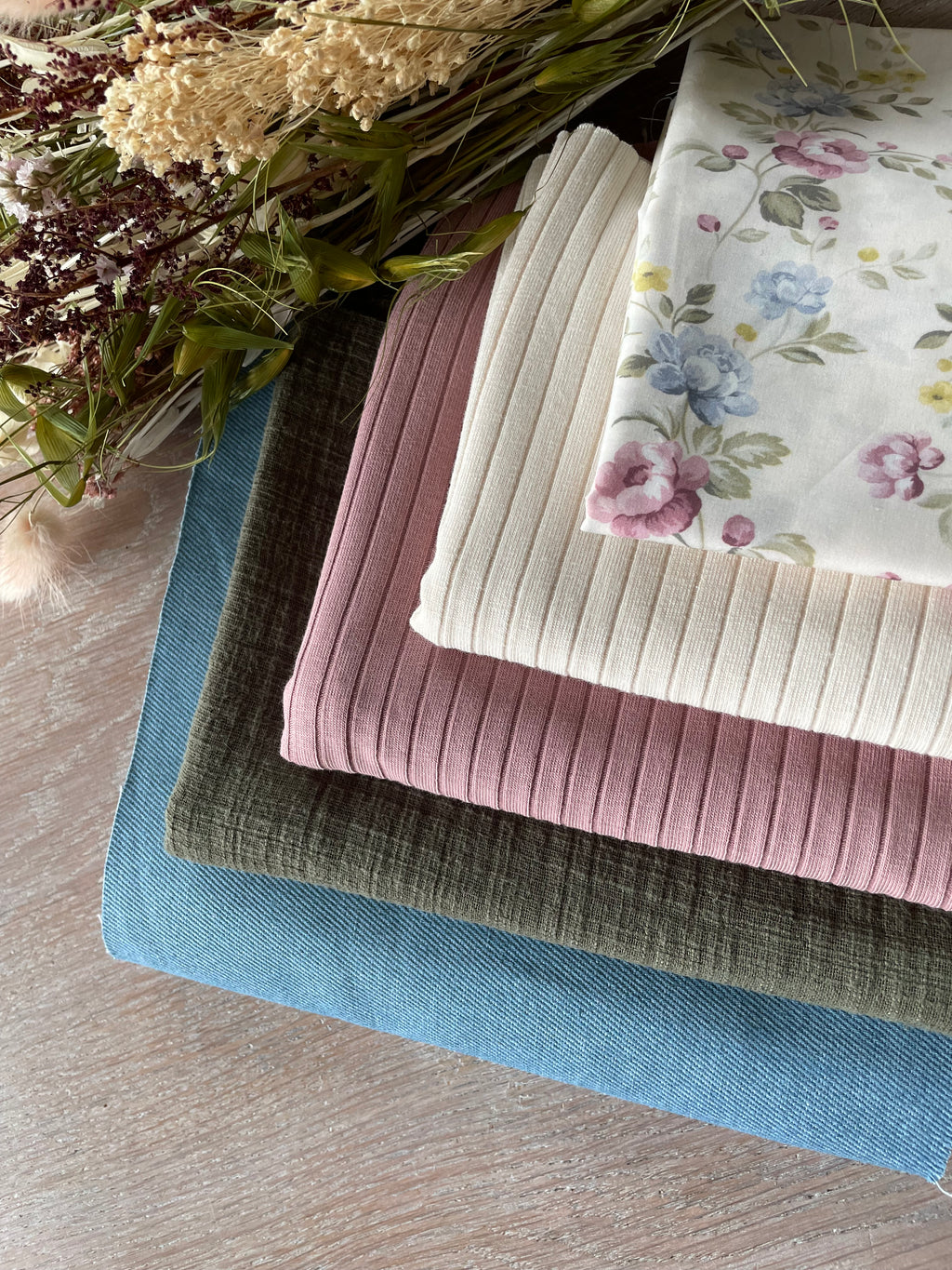 Jersey à côtes - Colette - Vieux Rose