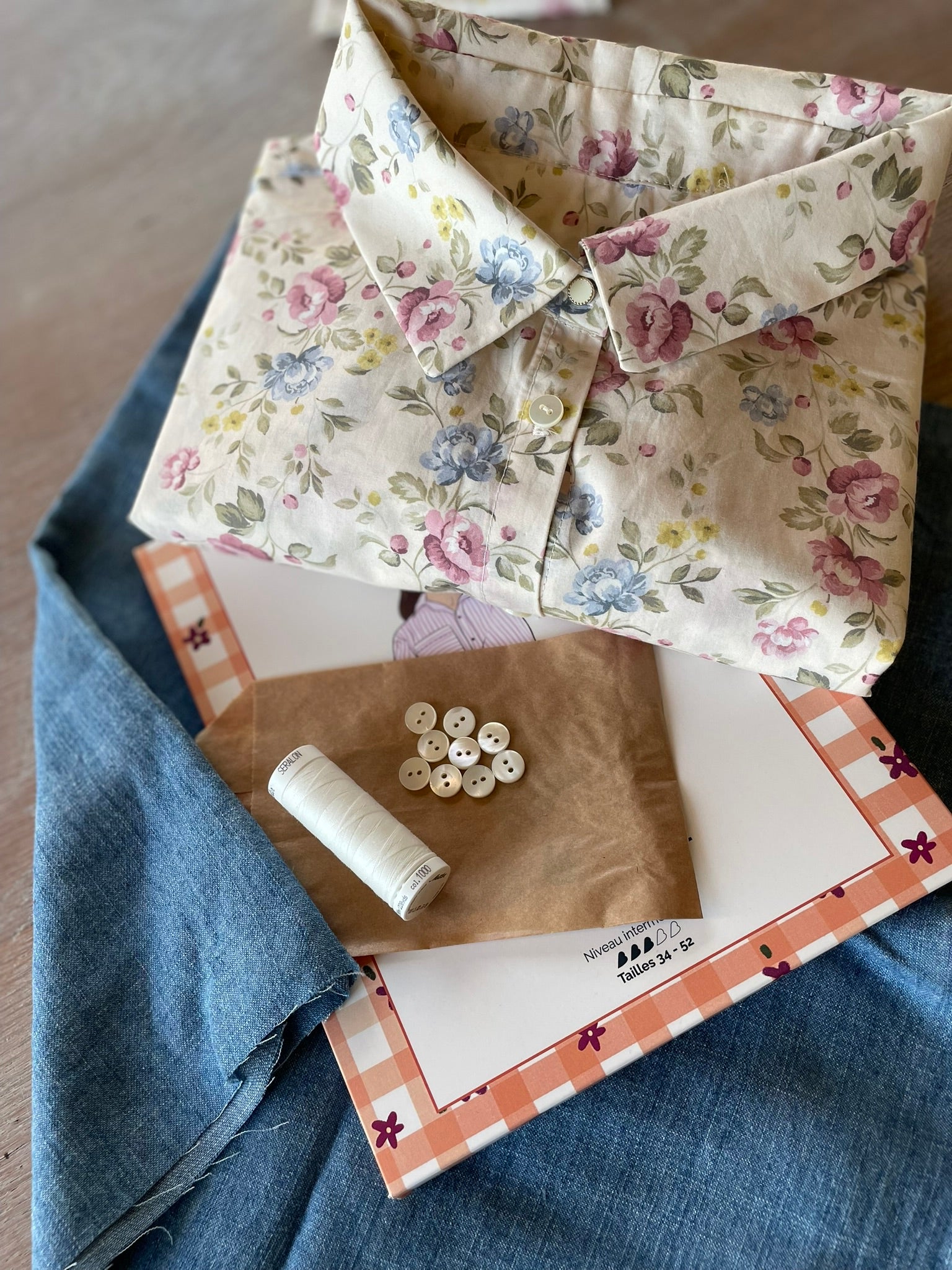 Ensemble Chemise Clémentine & Douce popeline de coton Louise