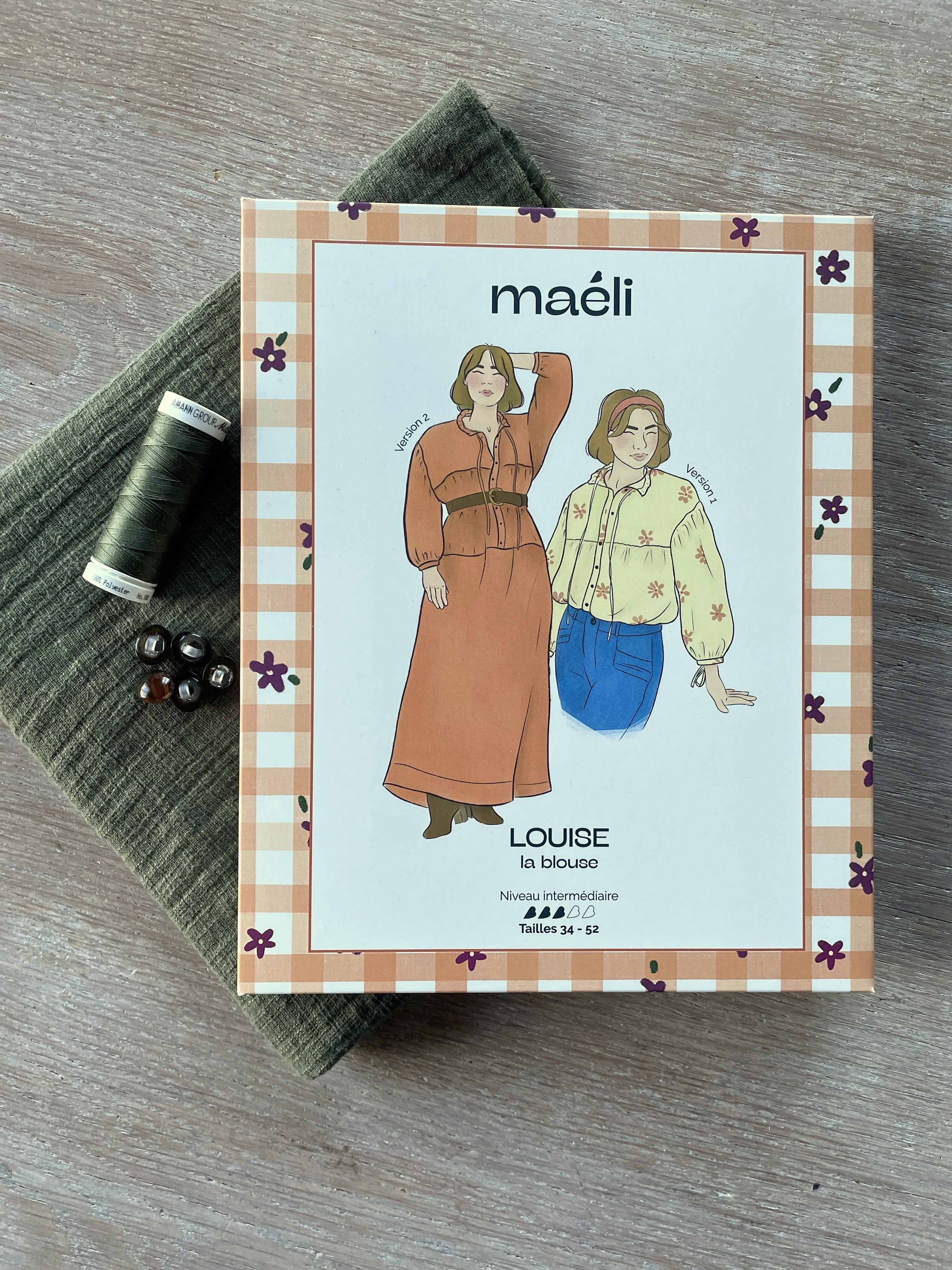 Ensemble Blouse Louise & Toile Flammée Kos Olive