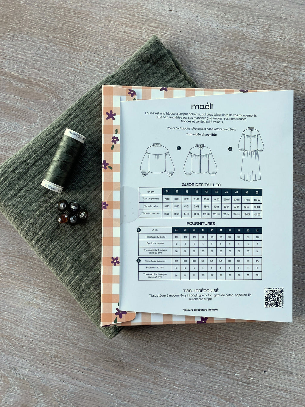 Louise Blouse & Kos Olive Flammée Canvas Set