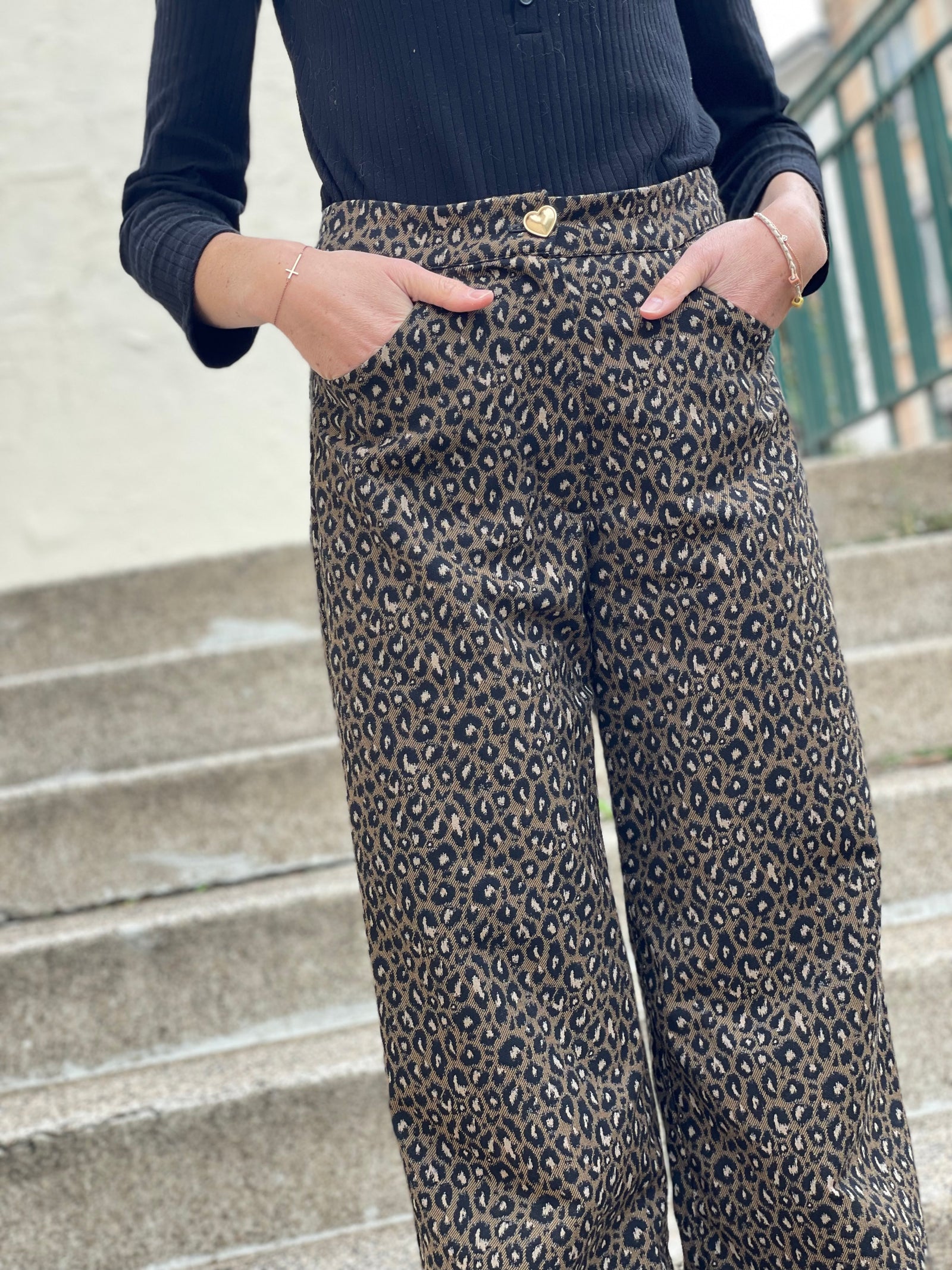 Pantalon Oxanne de Cha'Coud en jacquard Amelia Atelier 27