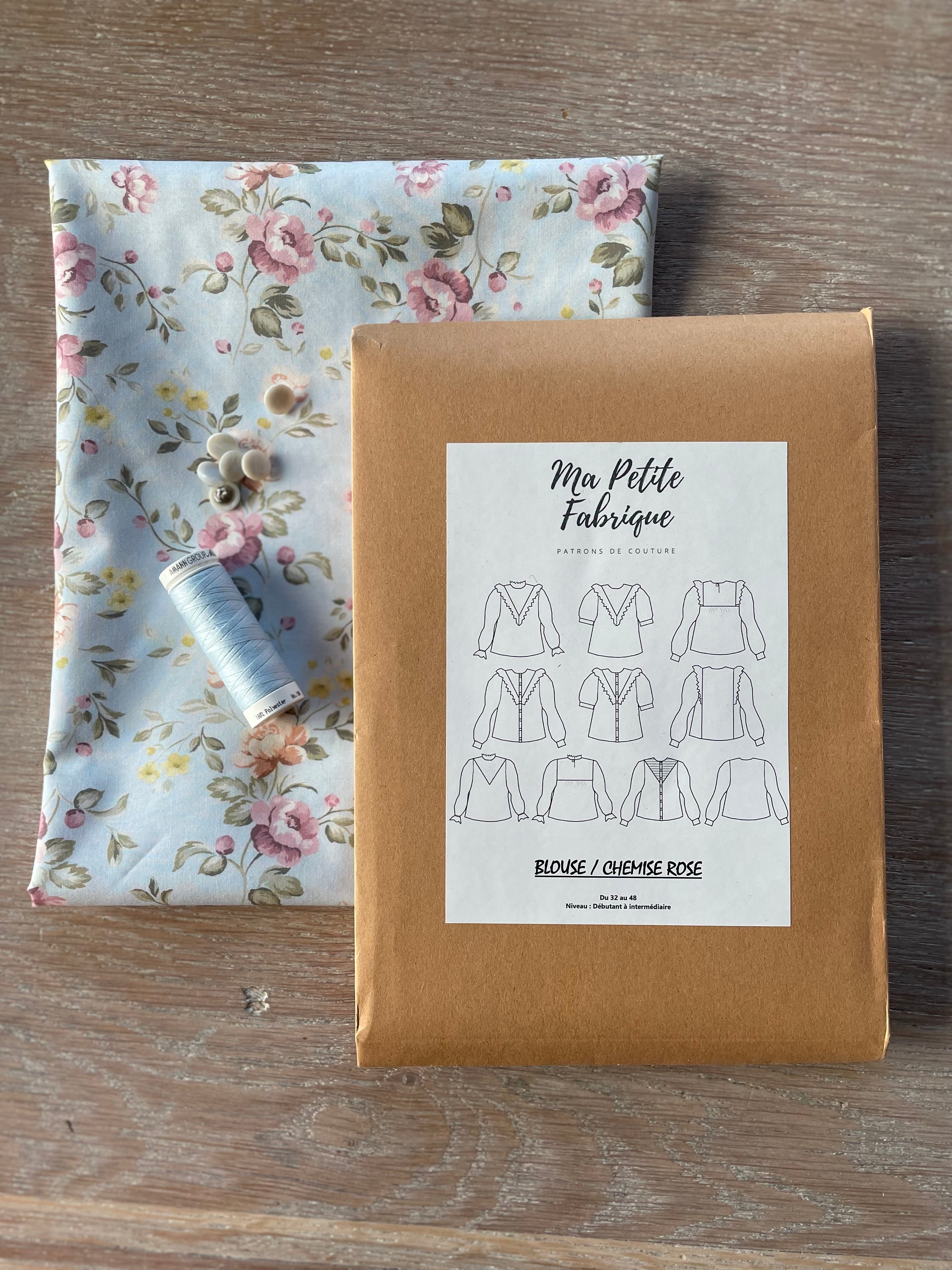 Ensemble Chemise Rose & Douce popeline de coton Antoinette