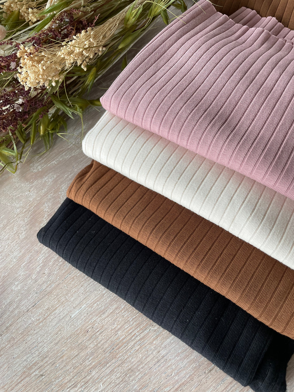 Jersey à côtes - Colette - Vieux Rose