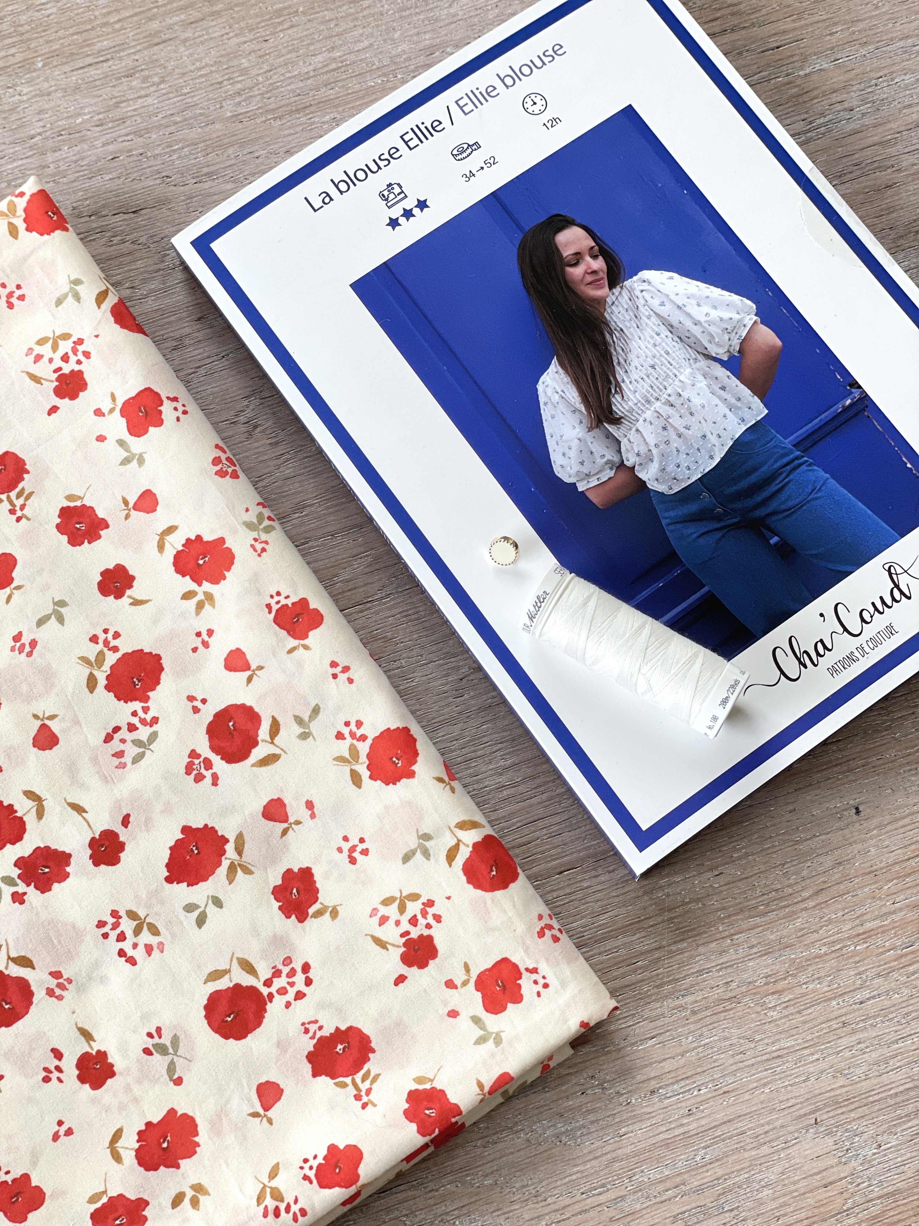 Ensemble Blouse Ellie & Douce popeline de coton Poppy