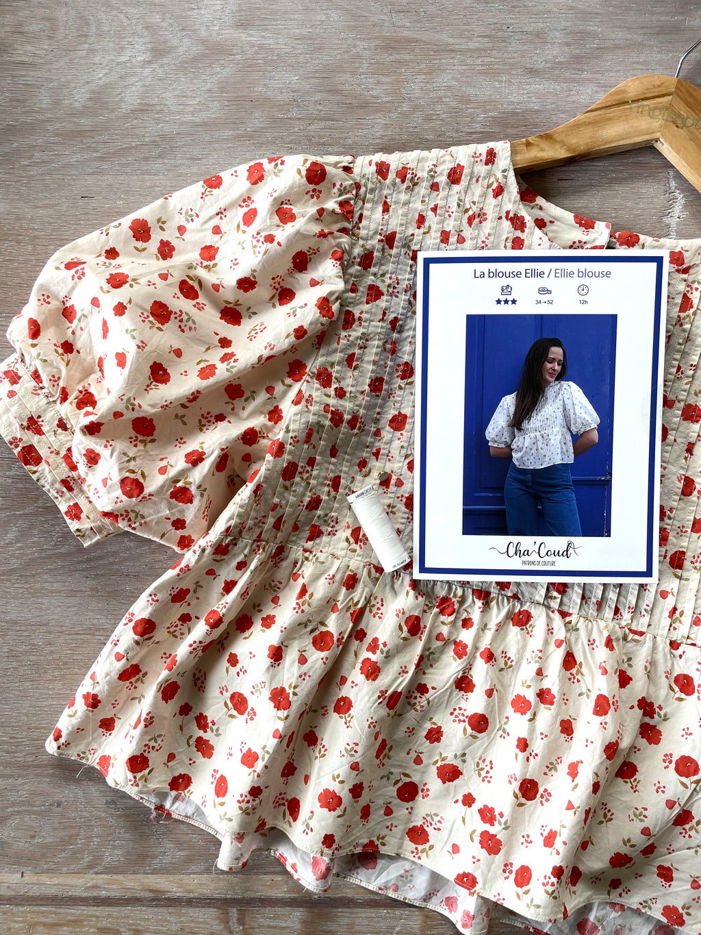 Ensemble Blouse Ellie & Douce popeline de coton Poppy