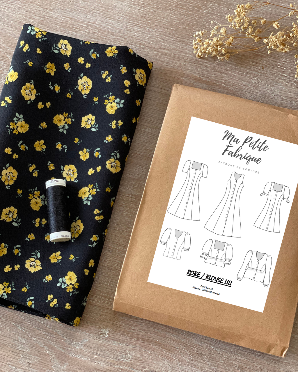 Précommande - Kit couture Robe Lili & crêpe marocain de viscose Ecovero Lili