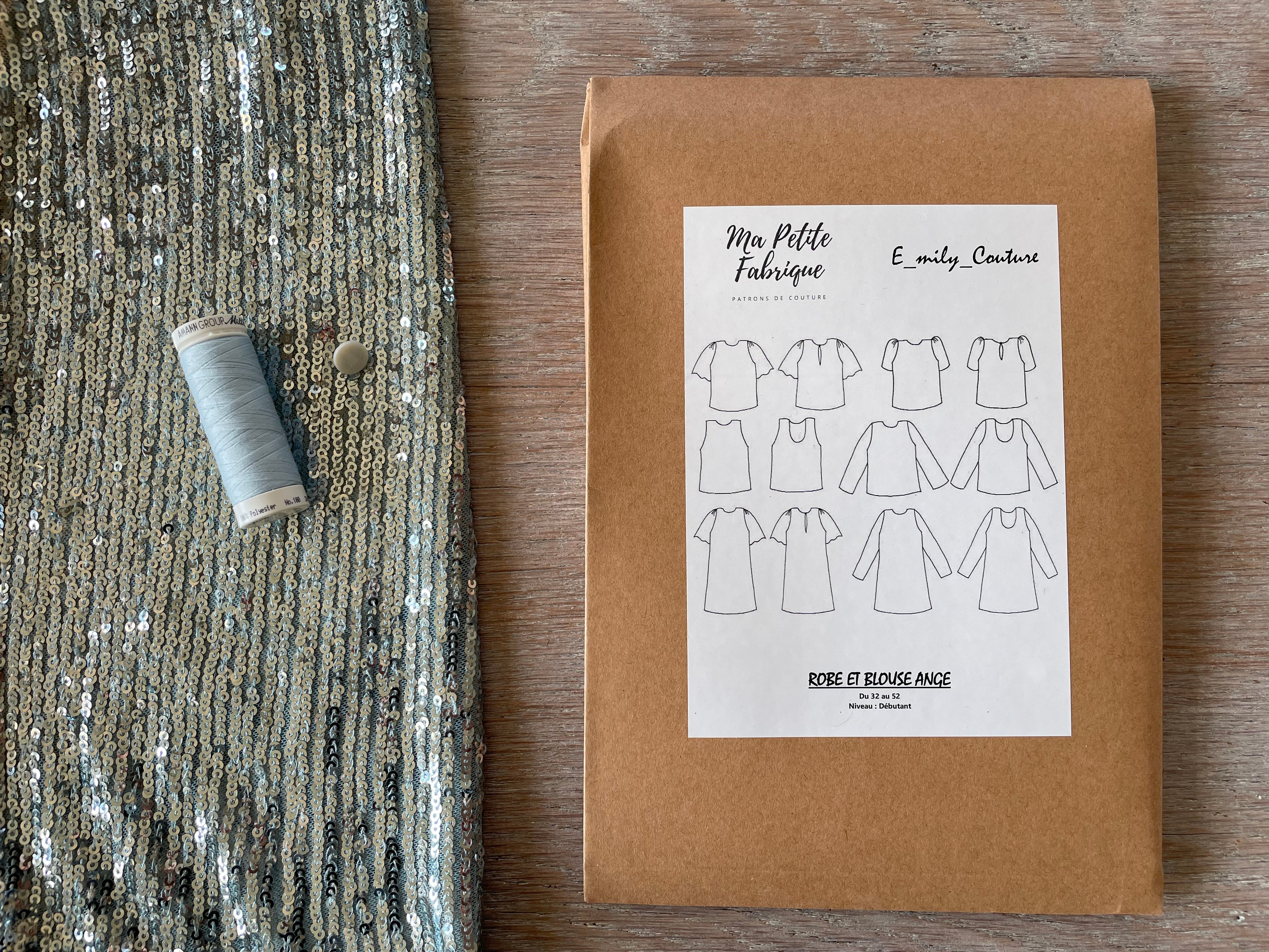 Ensemble Top Ange & Sequins souples Glacier