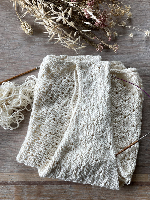 Kit tricot - Gilet Iris en fil Oléron - Collab' Mailles Héritage x Atelier 27