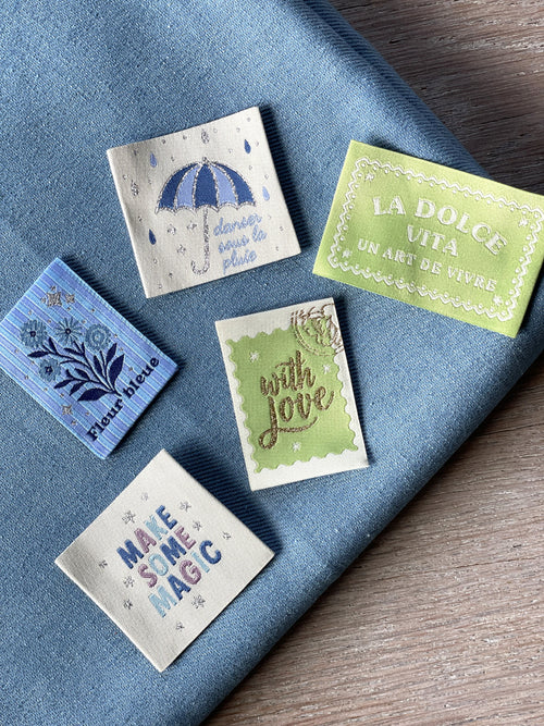 Lot de 5 étiquettes tissées Casa La Forêt