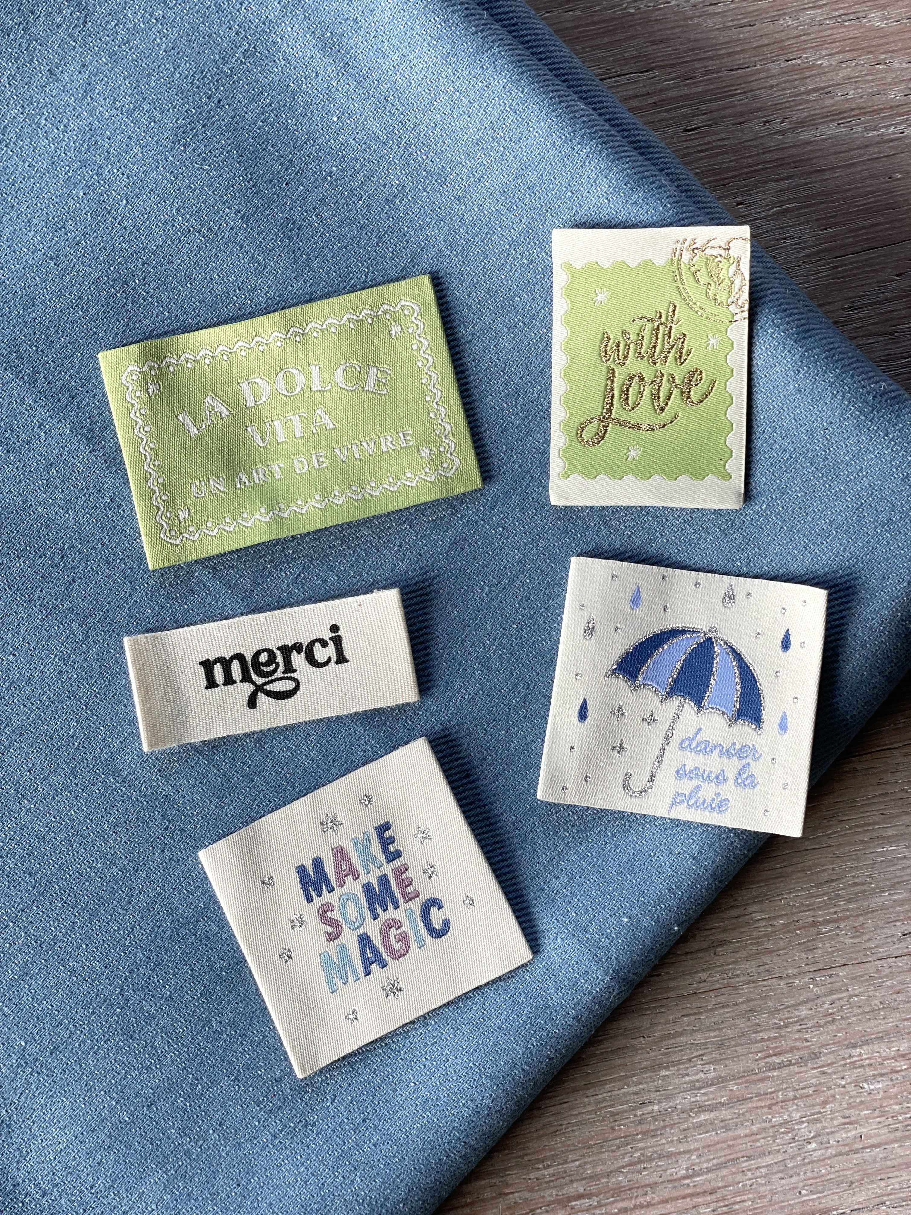 Lot de 5 étiquettes tissées Casa La Forêt