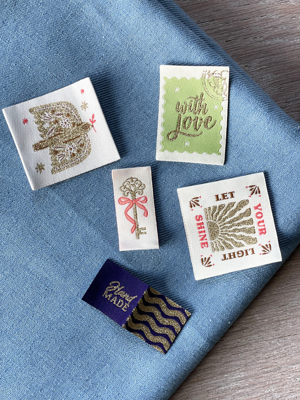 Lot de 5 étiquettes tissées Casa La Forêt