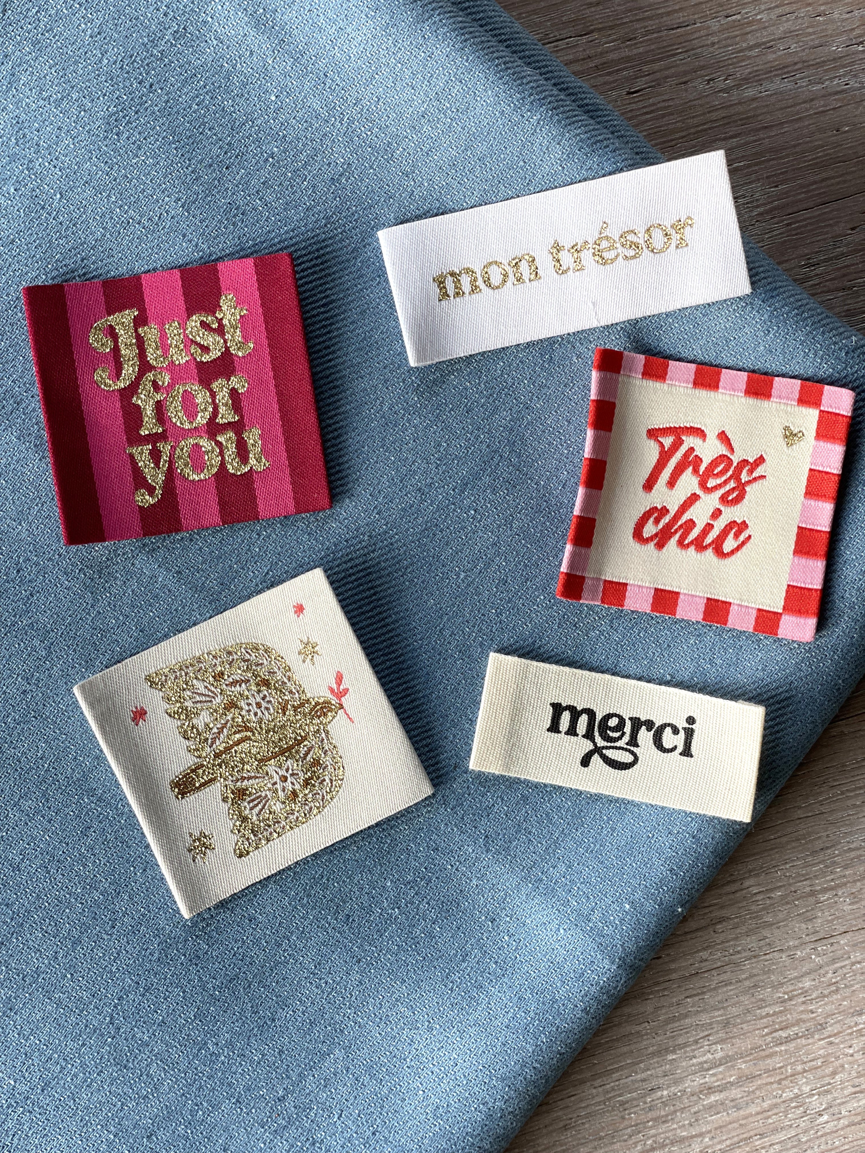 Lot de 5 étiquettes tissées Casa La Forêt