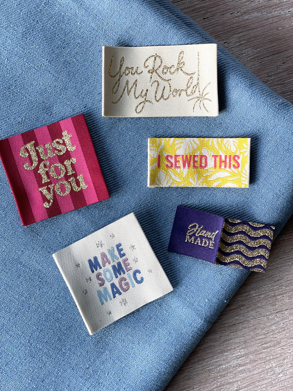 Lot de 5 étiquettes tissées Casa La Forêt