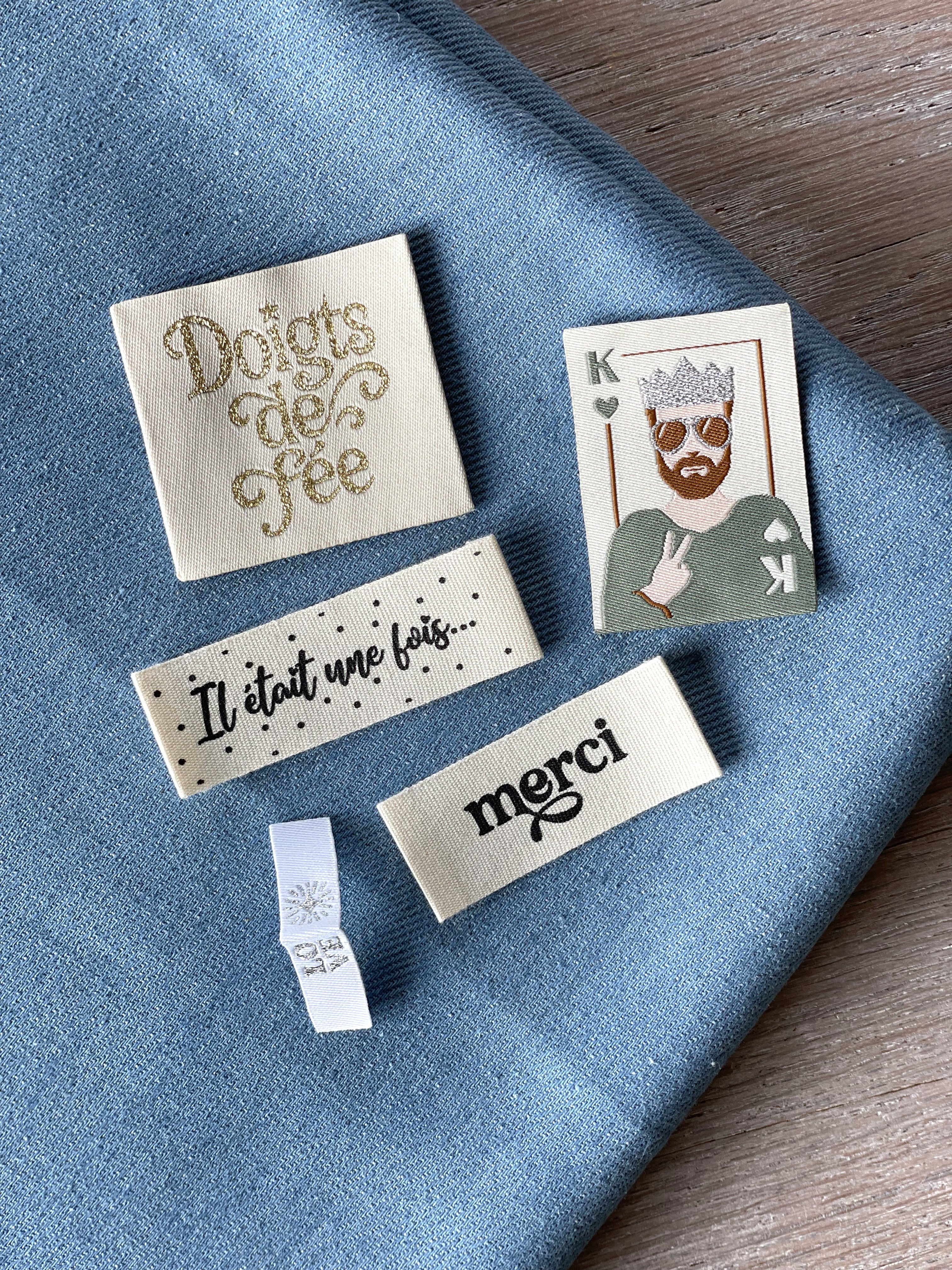 Lot de 5 étiquettes tissées Casa La Forêt