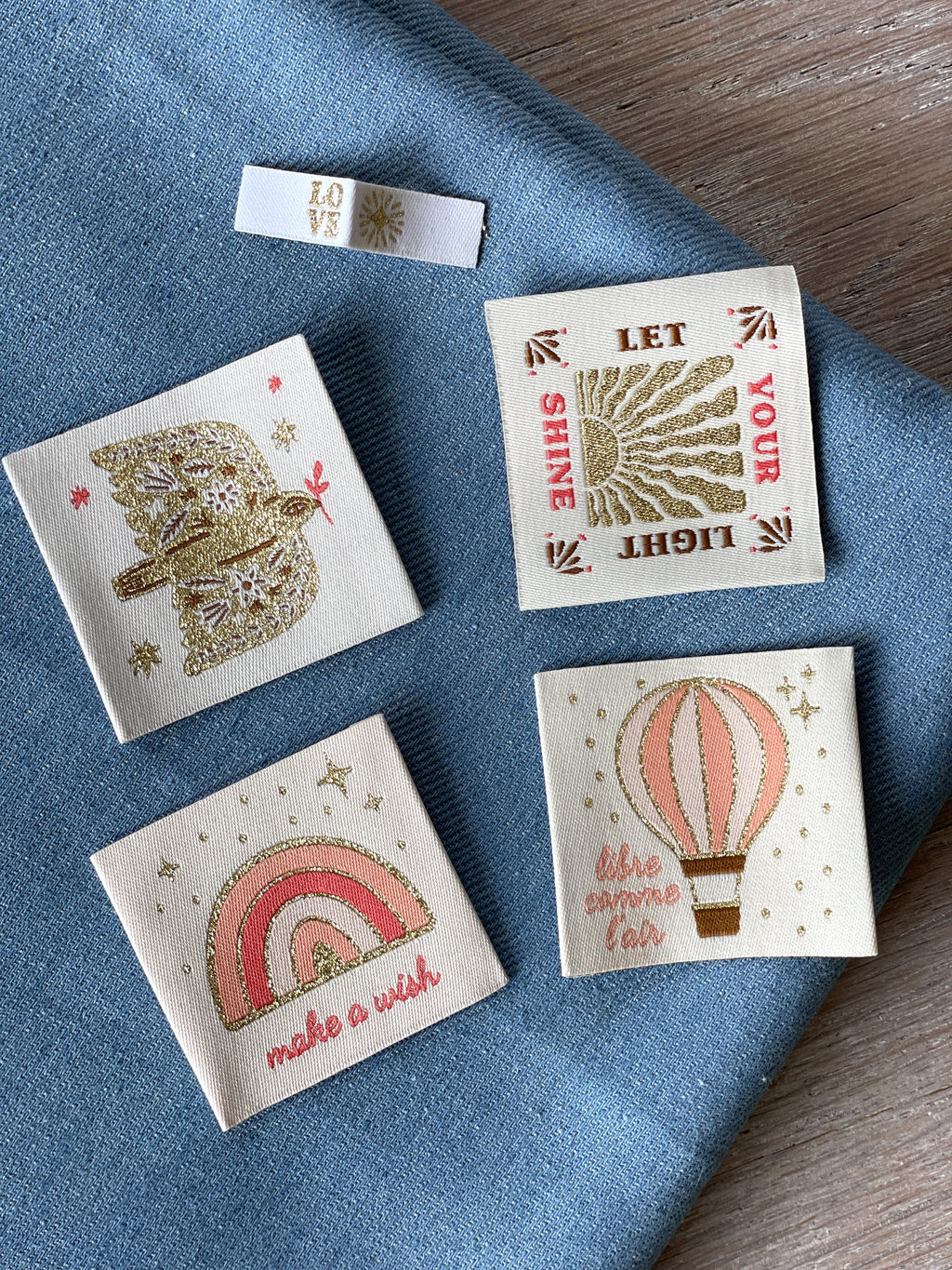 Lot de 5 étiquettes tissées Casa La Forêt