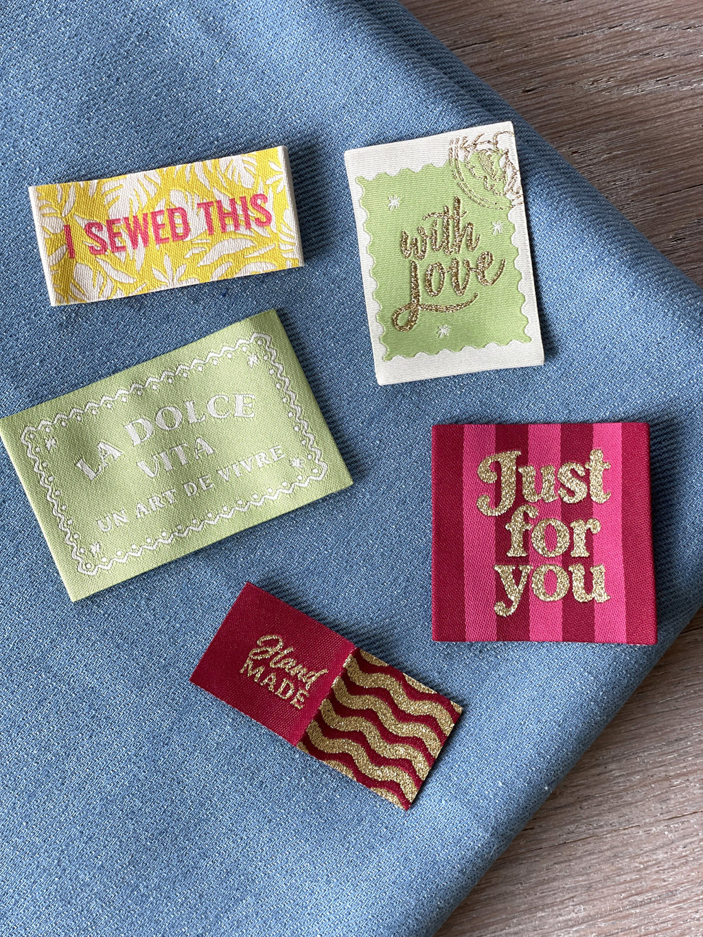 Lot de 5 étiquettes tissées Casa La Forêt