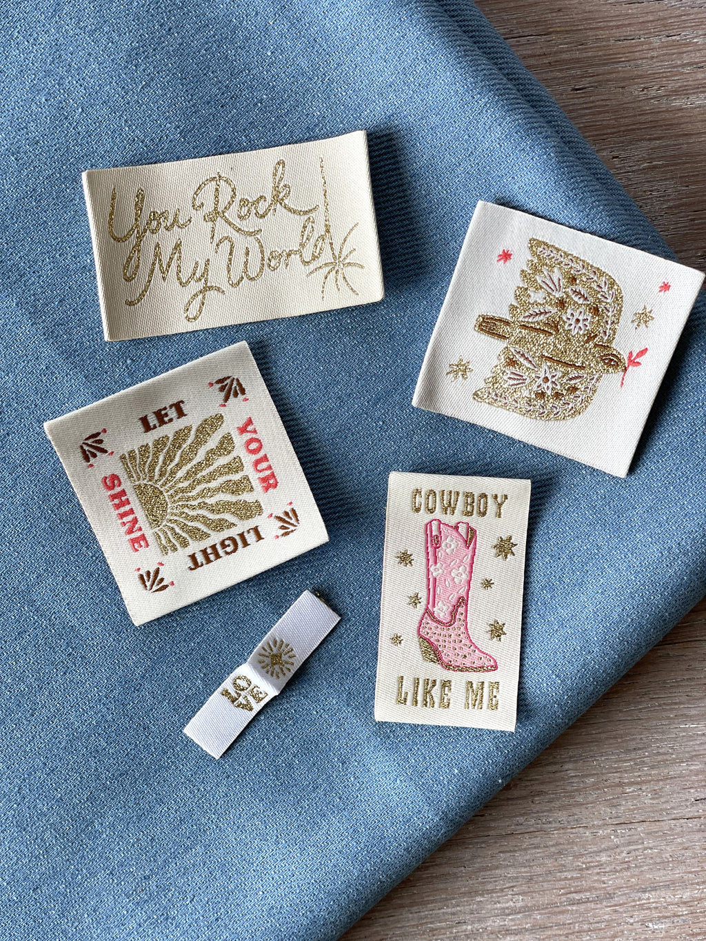 Lot de 5 étiquettes tissées Casa La Forêt