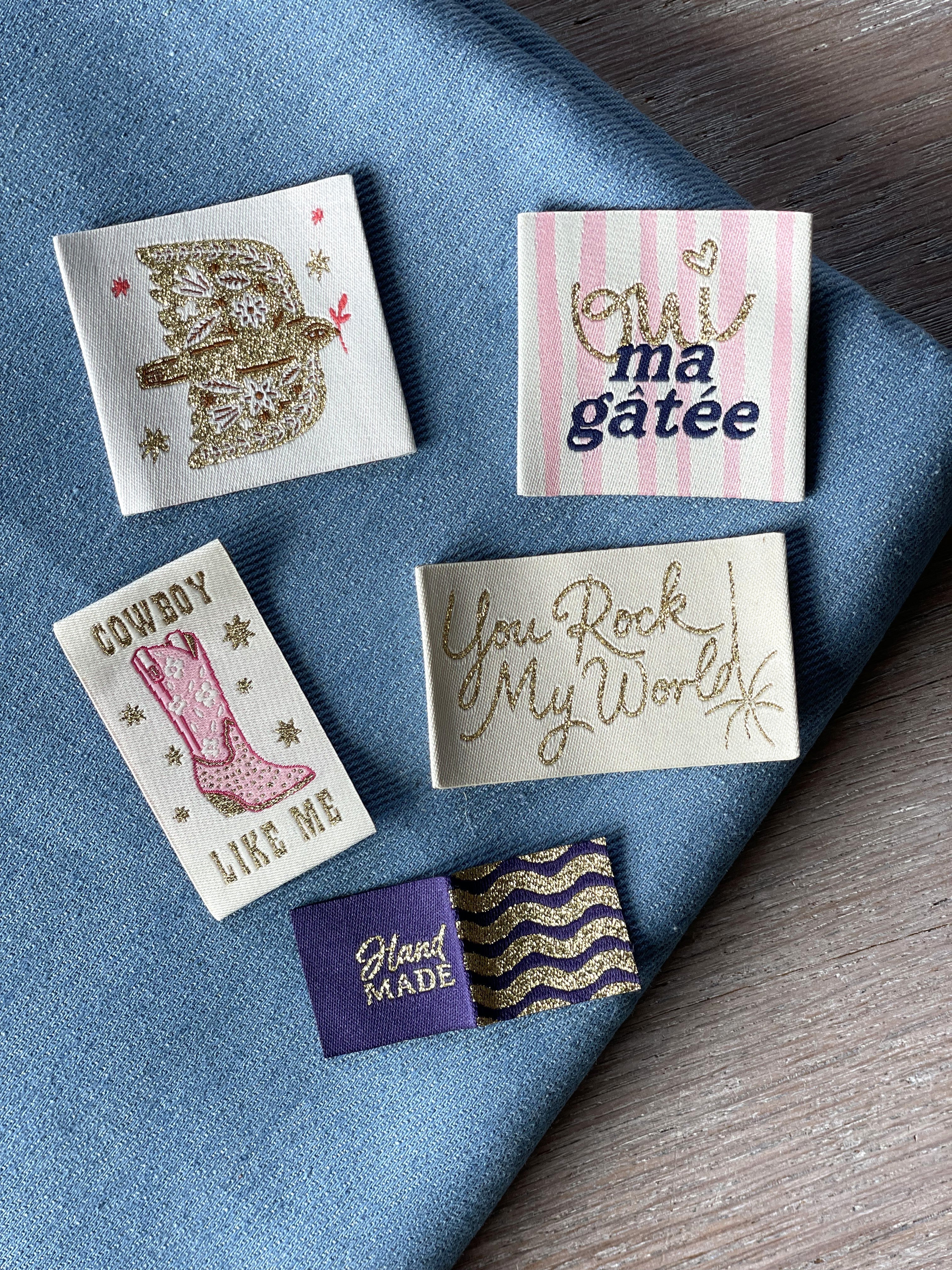 Lot de 5 étiquettes tissées Casa La Forêt