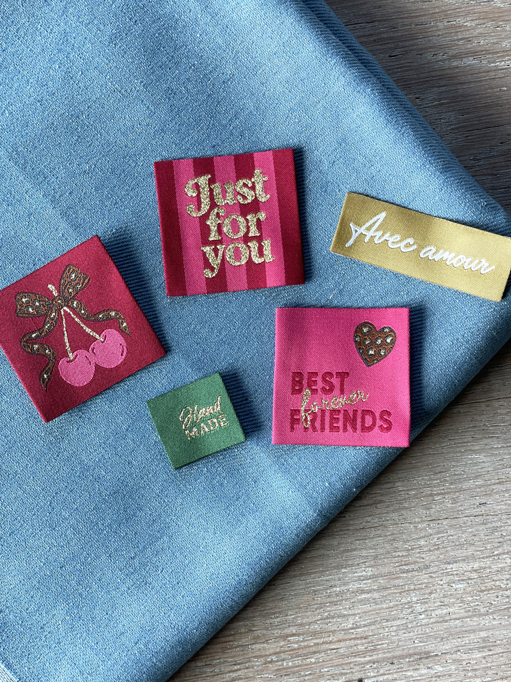 Lot de 5 étiquettes tissées Casa La Forêt