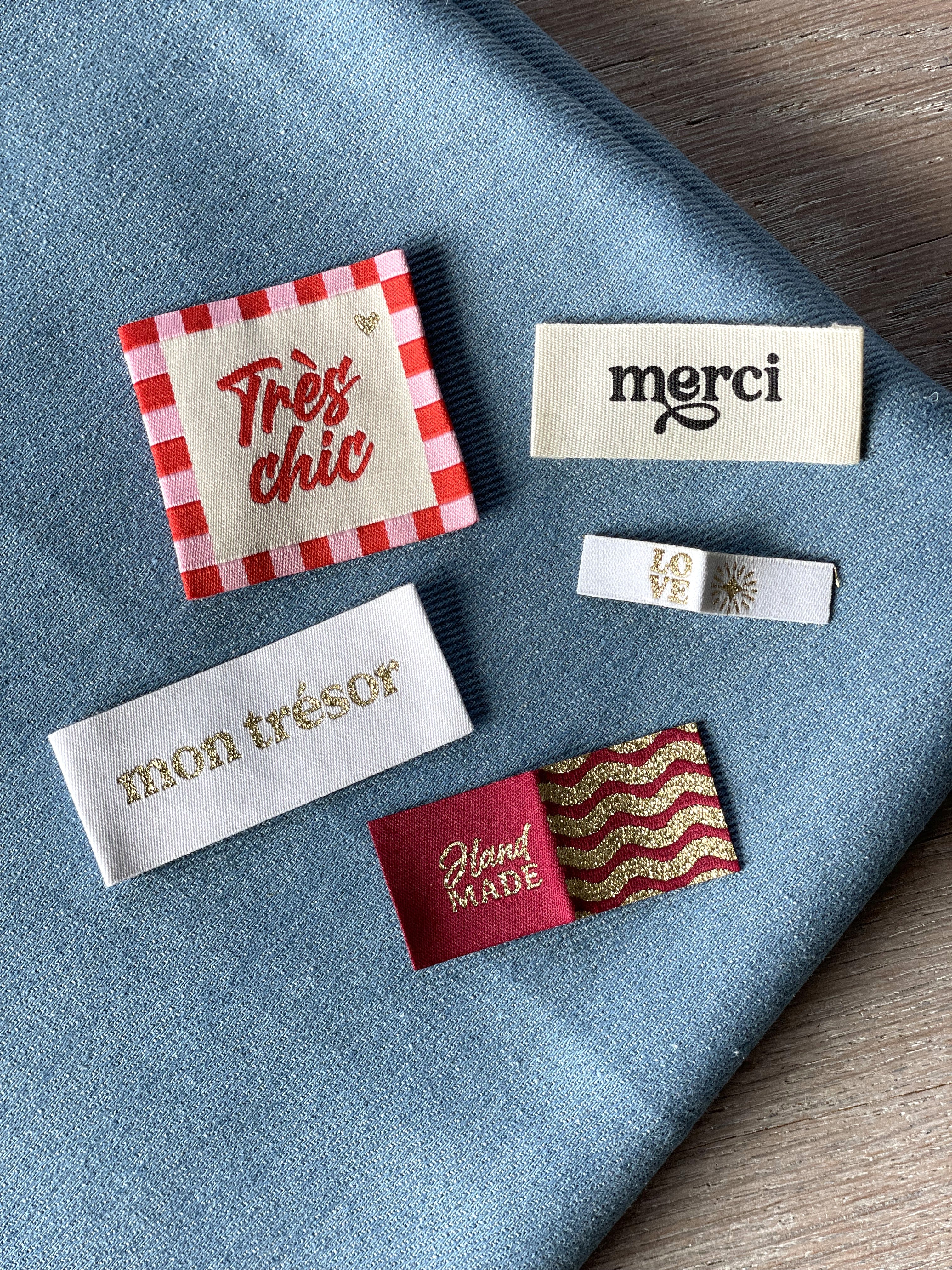 Lot de 5 étiquettes tissées Casa La Forêt