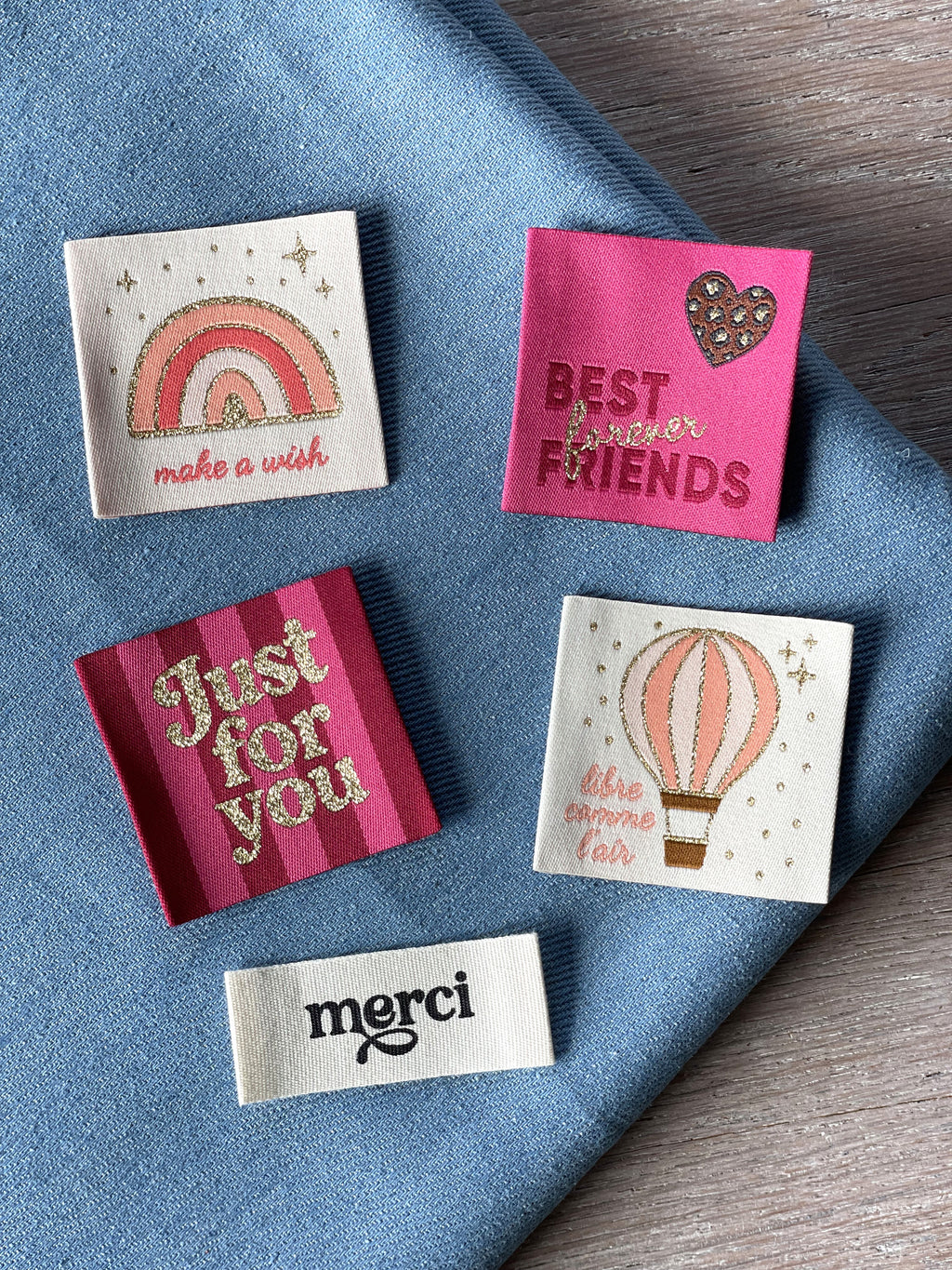 Lot de 5 étiquettes tissées Casa La Forêt