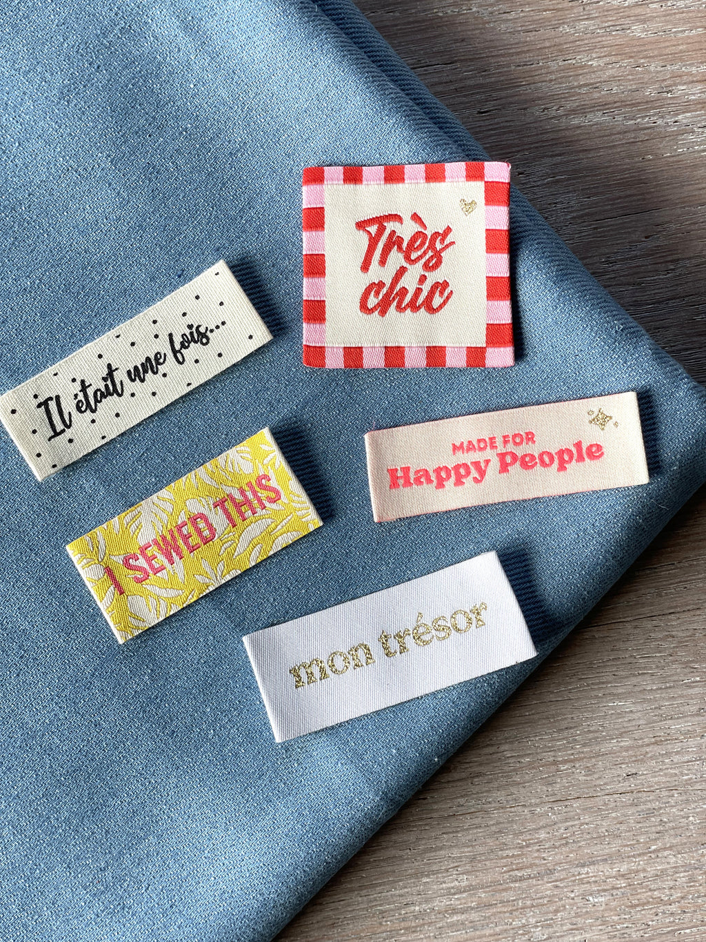 Lot de 5 étiquettes tissées Casa La Forêt