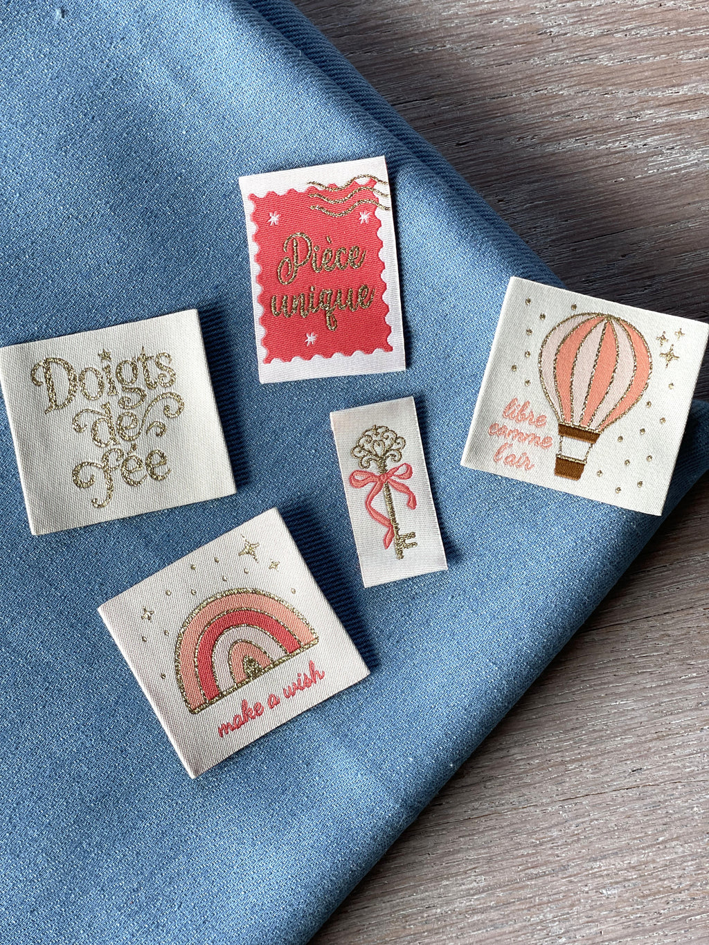 Lot de 5 étiquettes tissées Casa La Forêt