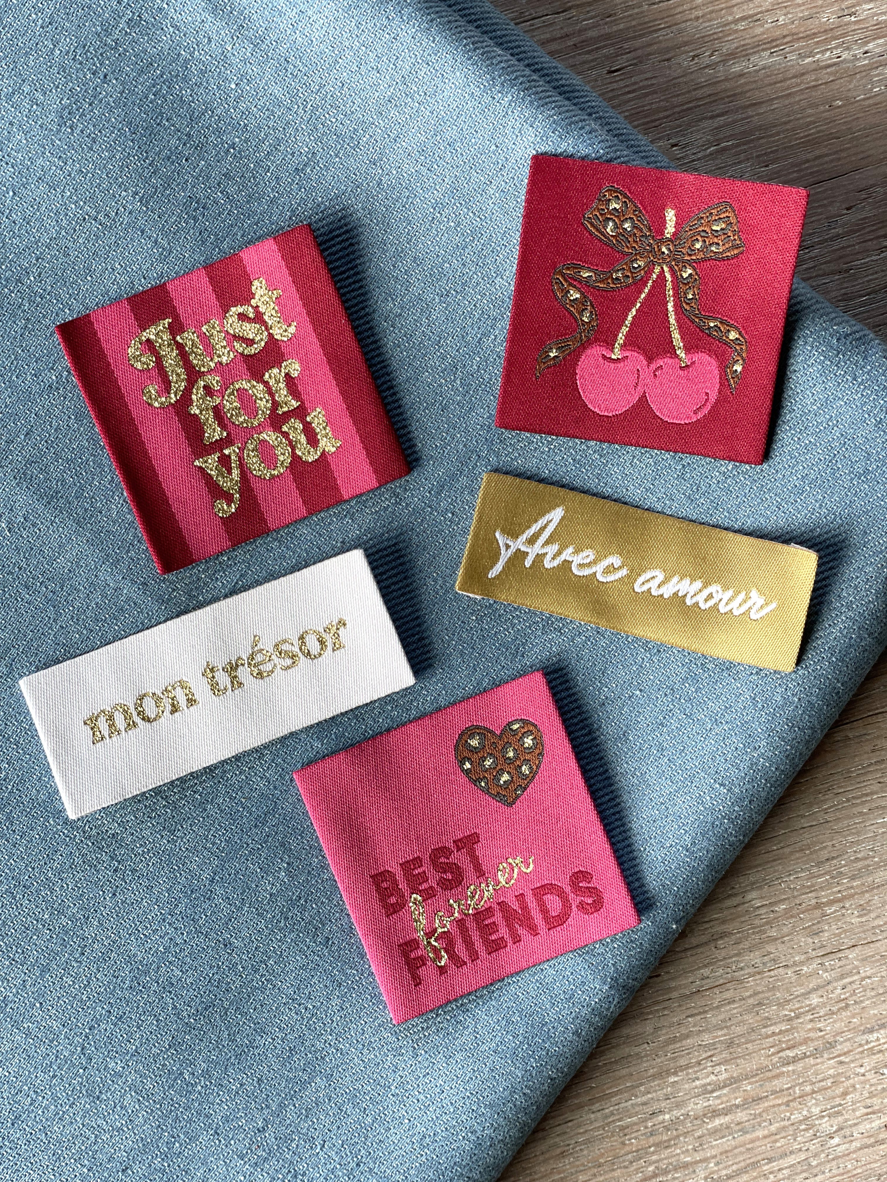 Lot de 5 étiquettes tissées Casa La Forêt