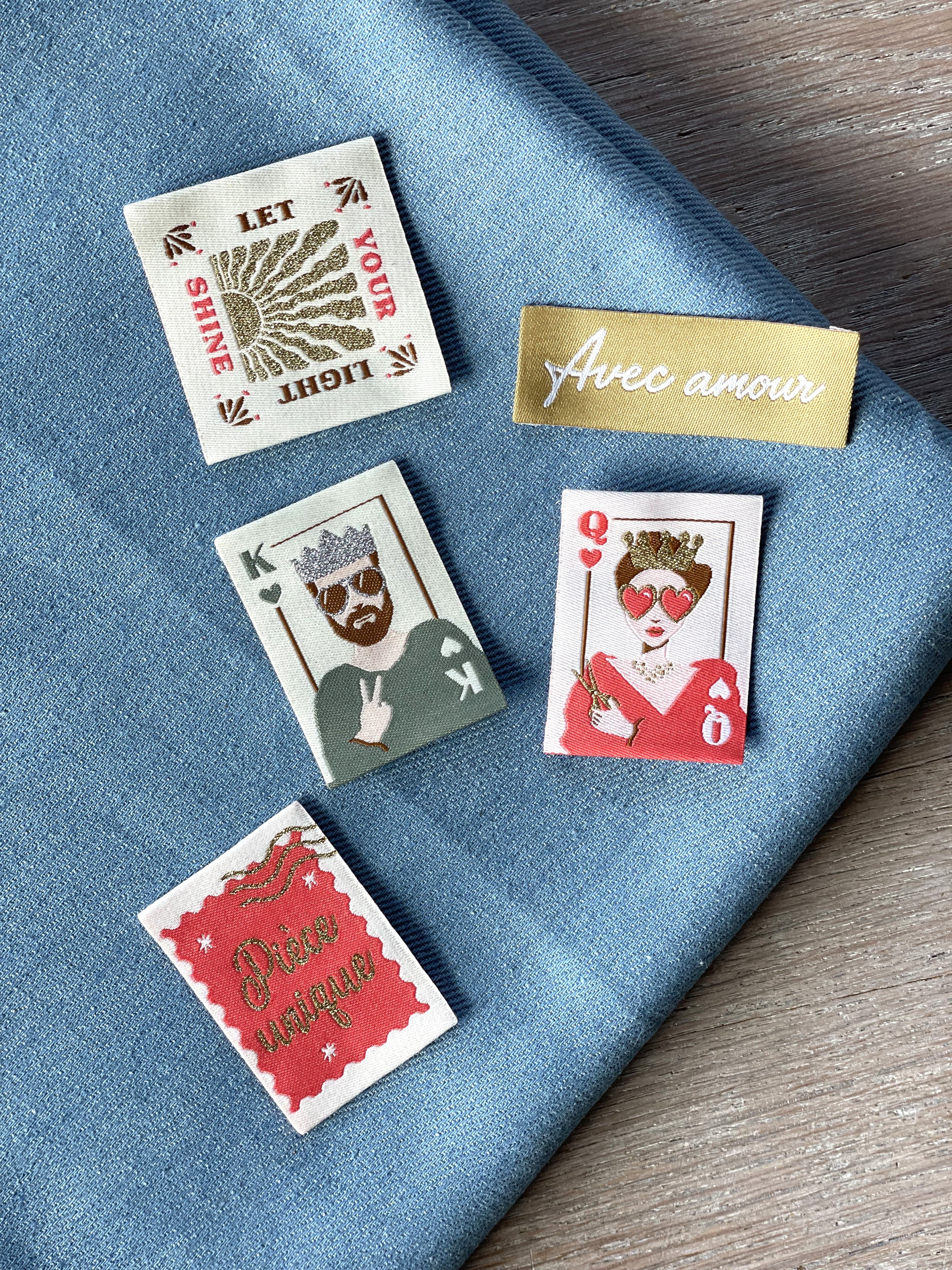 Lot de 5 étiquettes tissées Casa La Forêt