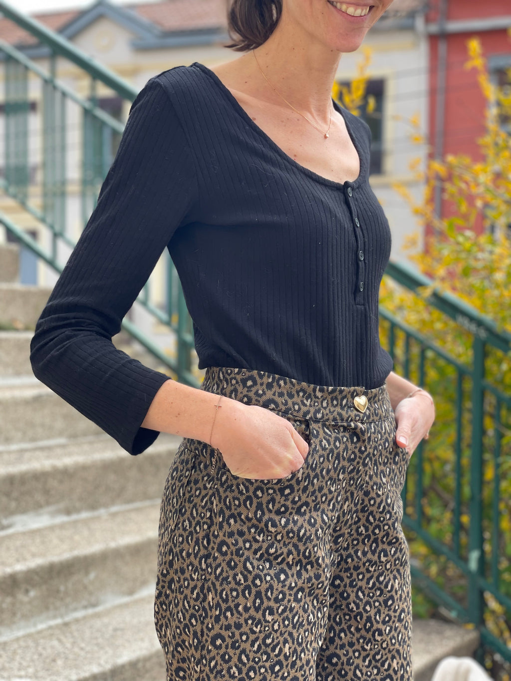 Jersey à côtes - Colette - Noir