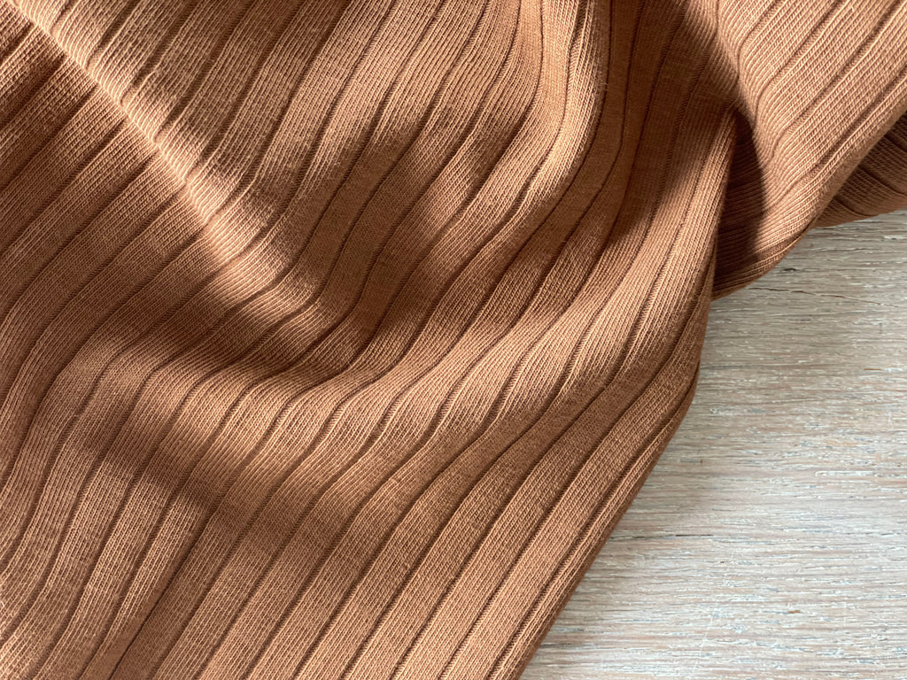Jersey à côtes - Colette - Noisette