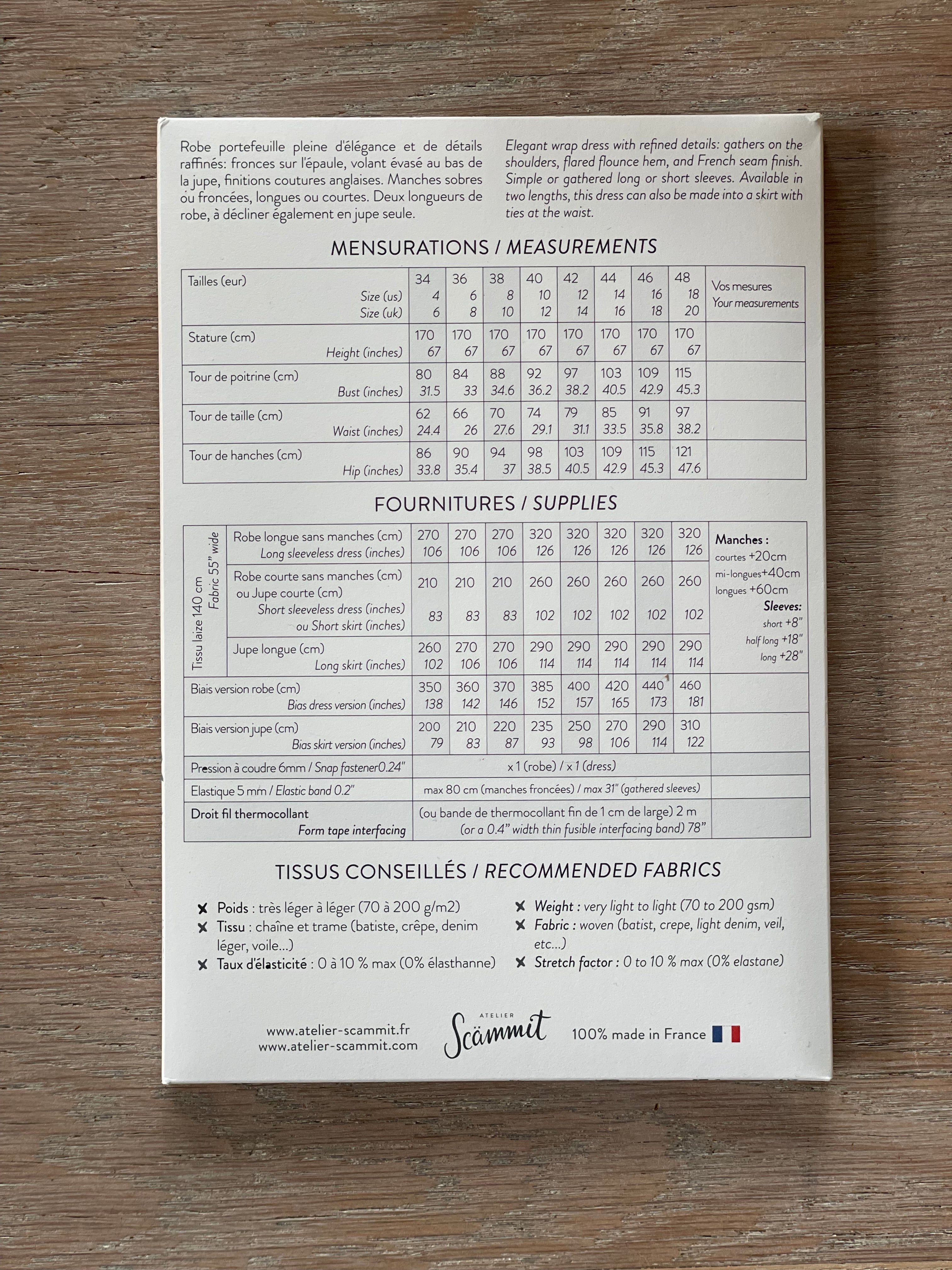 Patron Pochette - Robe Obsession - Atelier Scammït