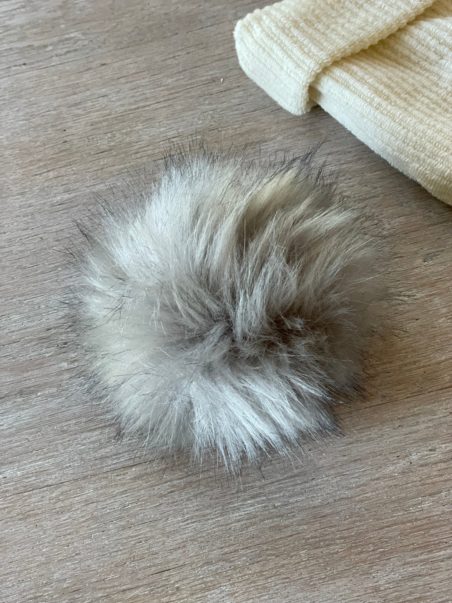 Handmade faux fur pompom
