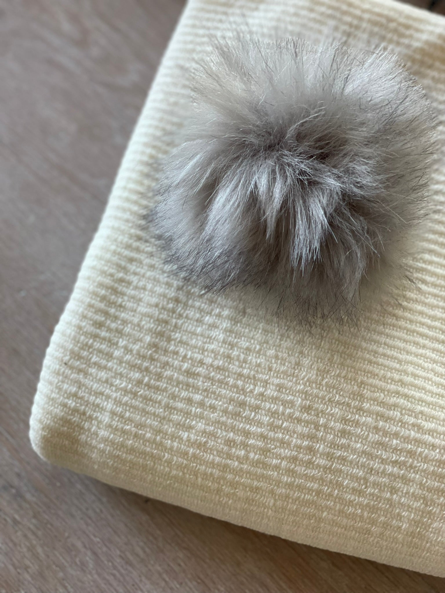 Handmade faux fur pompom
