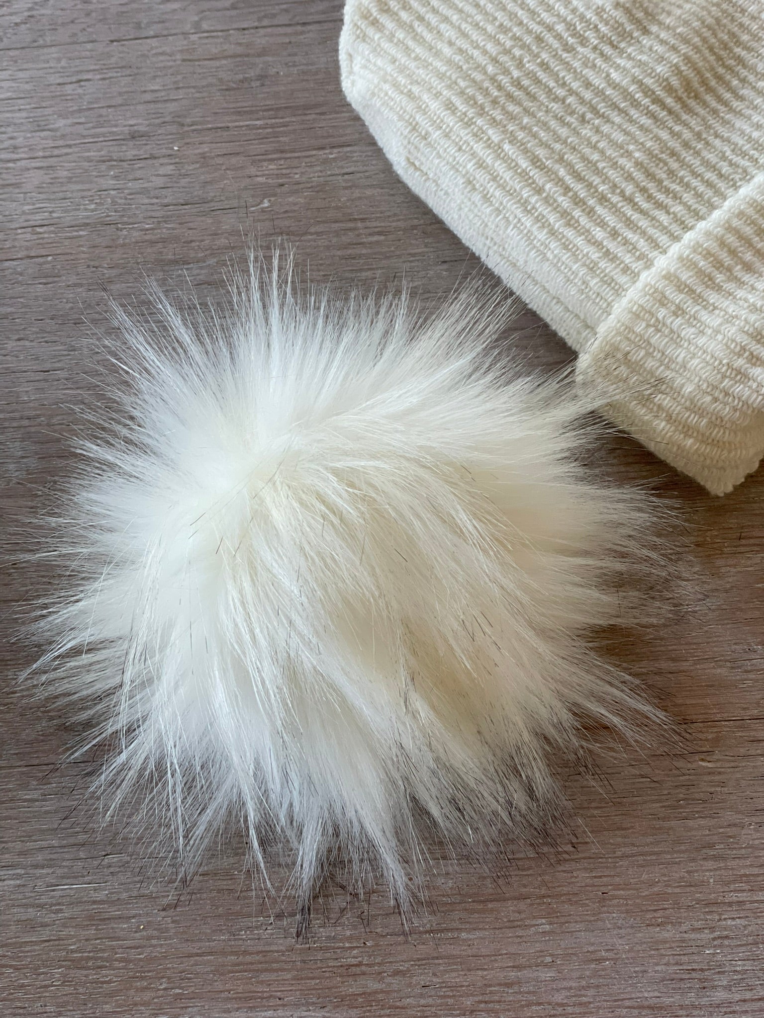 Handmade faux fur pompom
