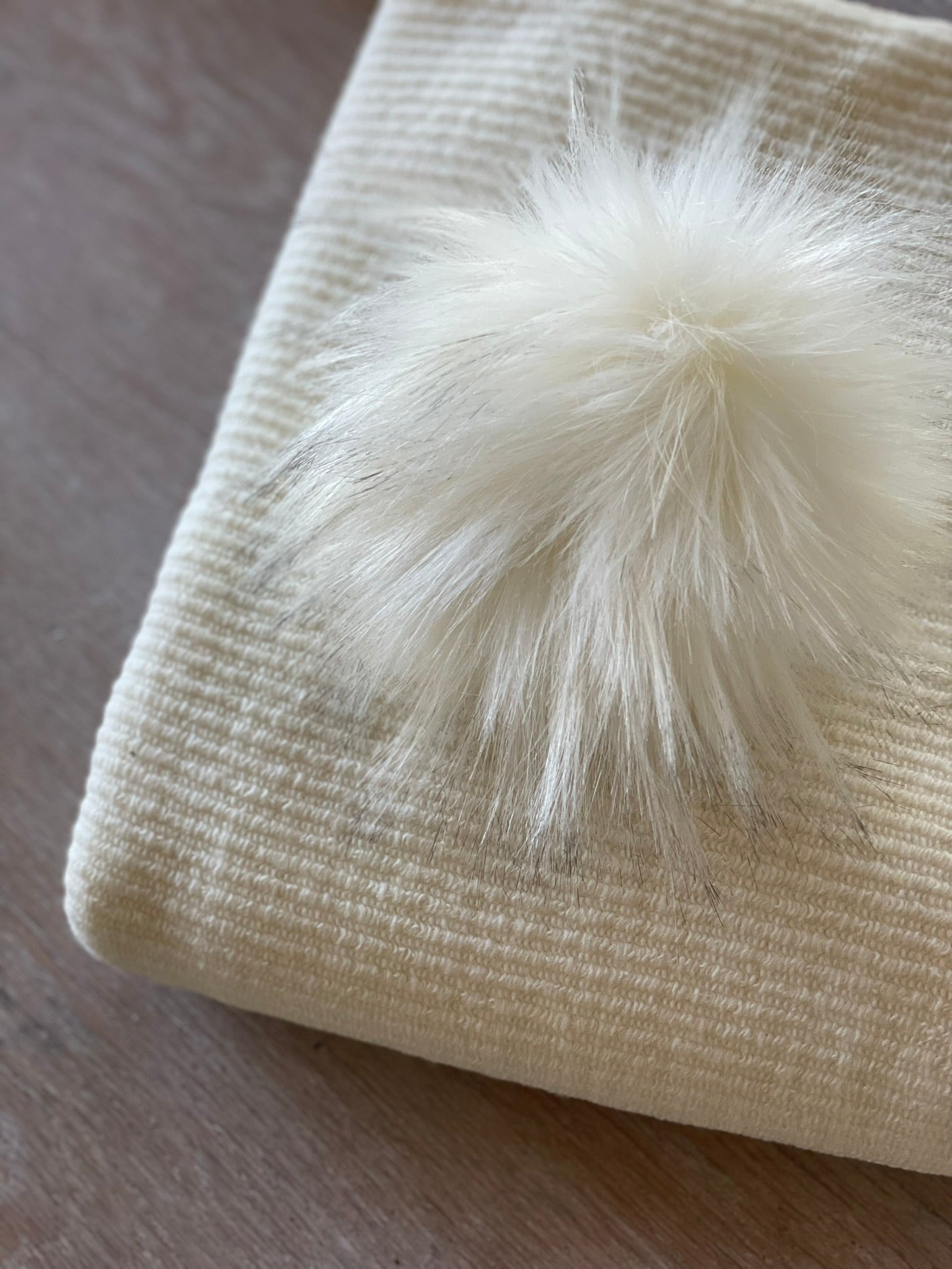 Handmade faux fur pompom