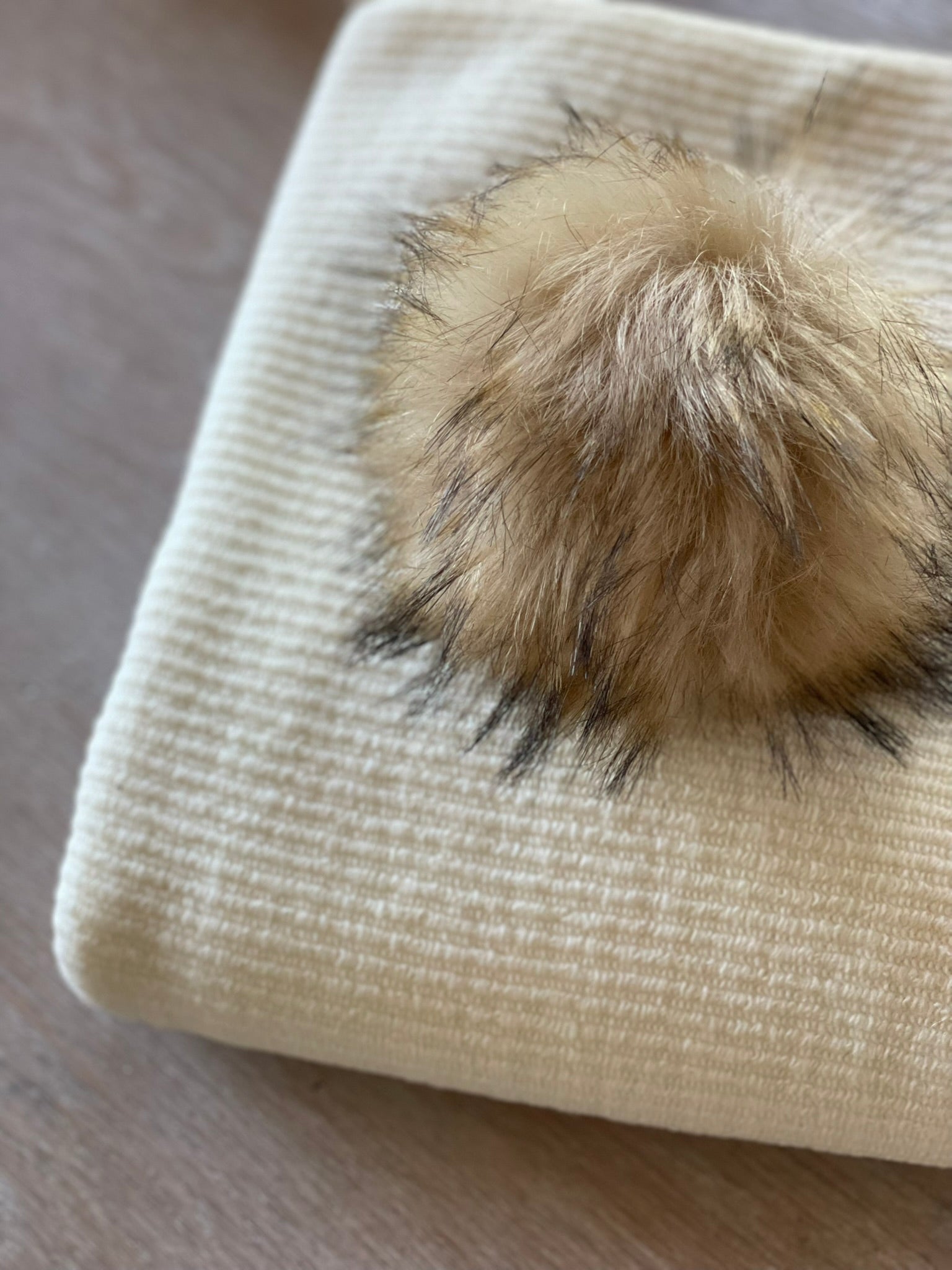 Handmade faux fur pompom