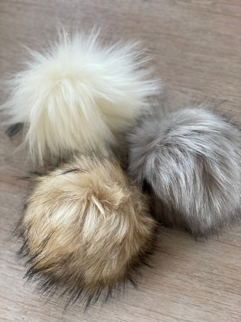 Handmade faux fur pompom