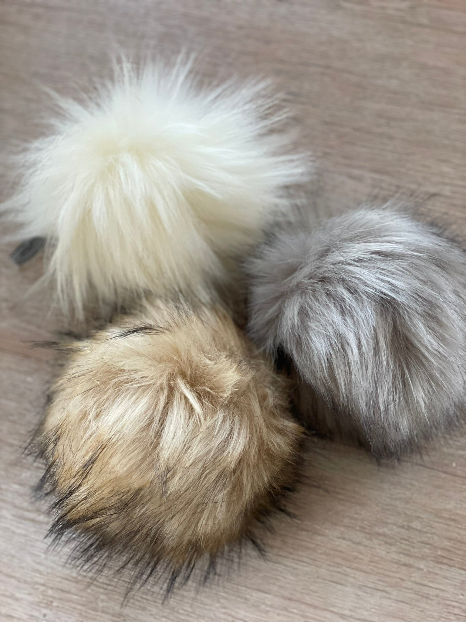 Handmade faux fur pompom