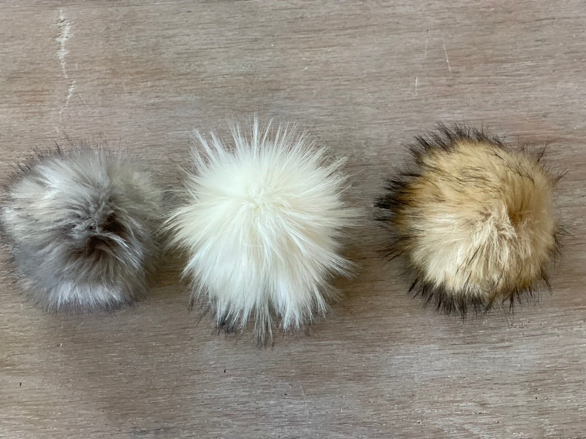 Handmade faux fur pompom