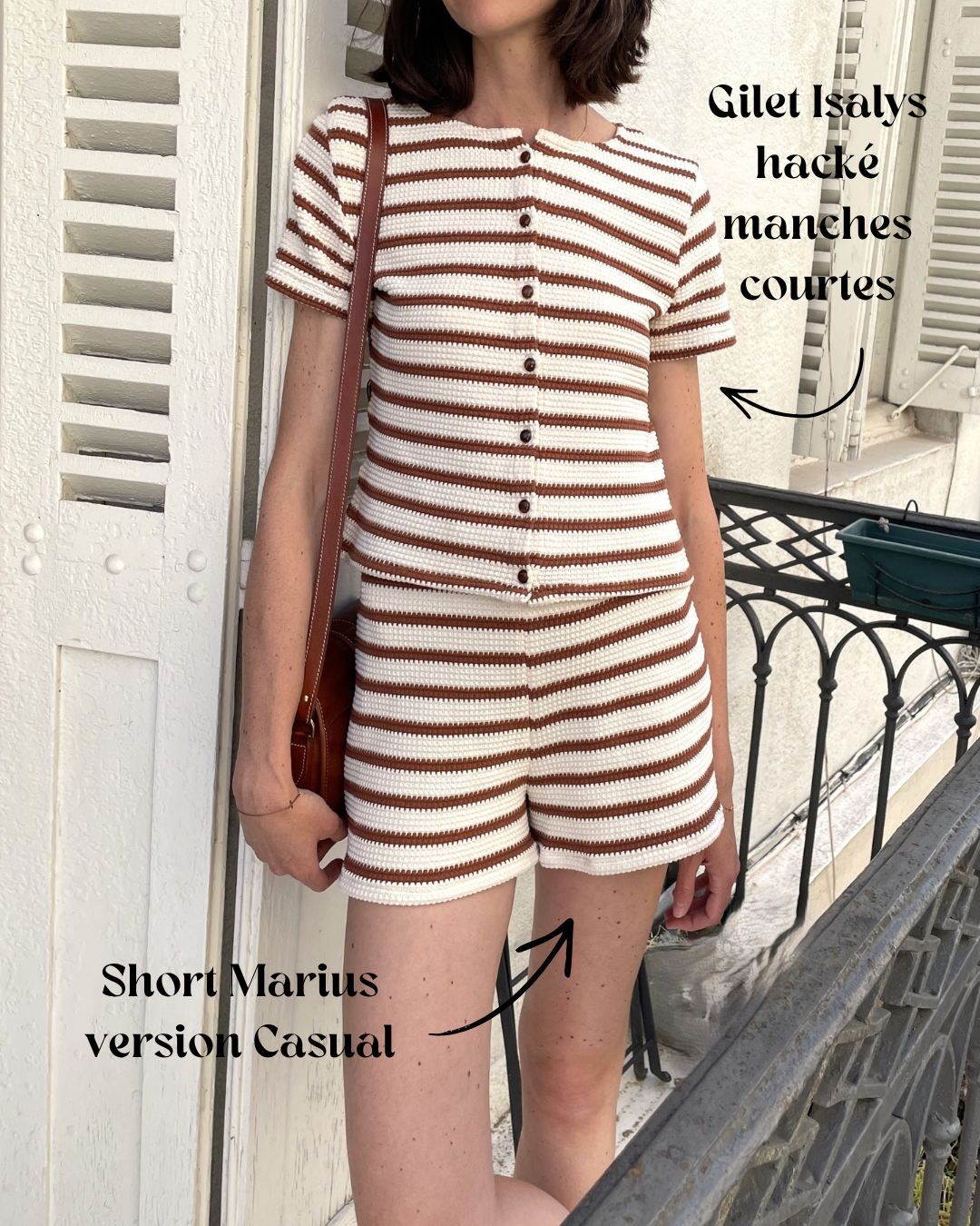 Inspiration couture top et robe en maille crochet d'été, patron isalys cha'coud et short marius casual ma petite fabrique Atelier Vingtsept 27
