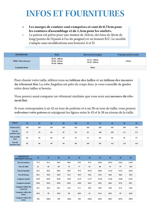 Patron PDF - Robe et haut Angelina - Atelier Bernie