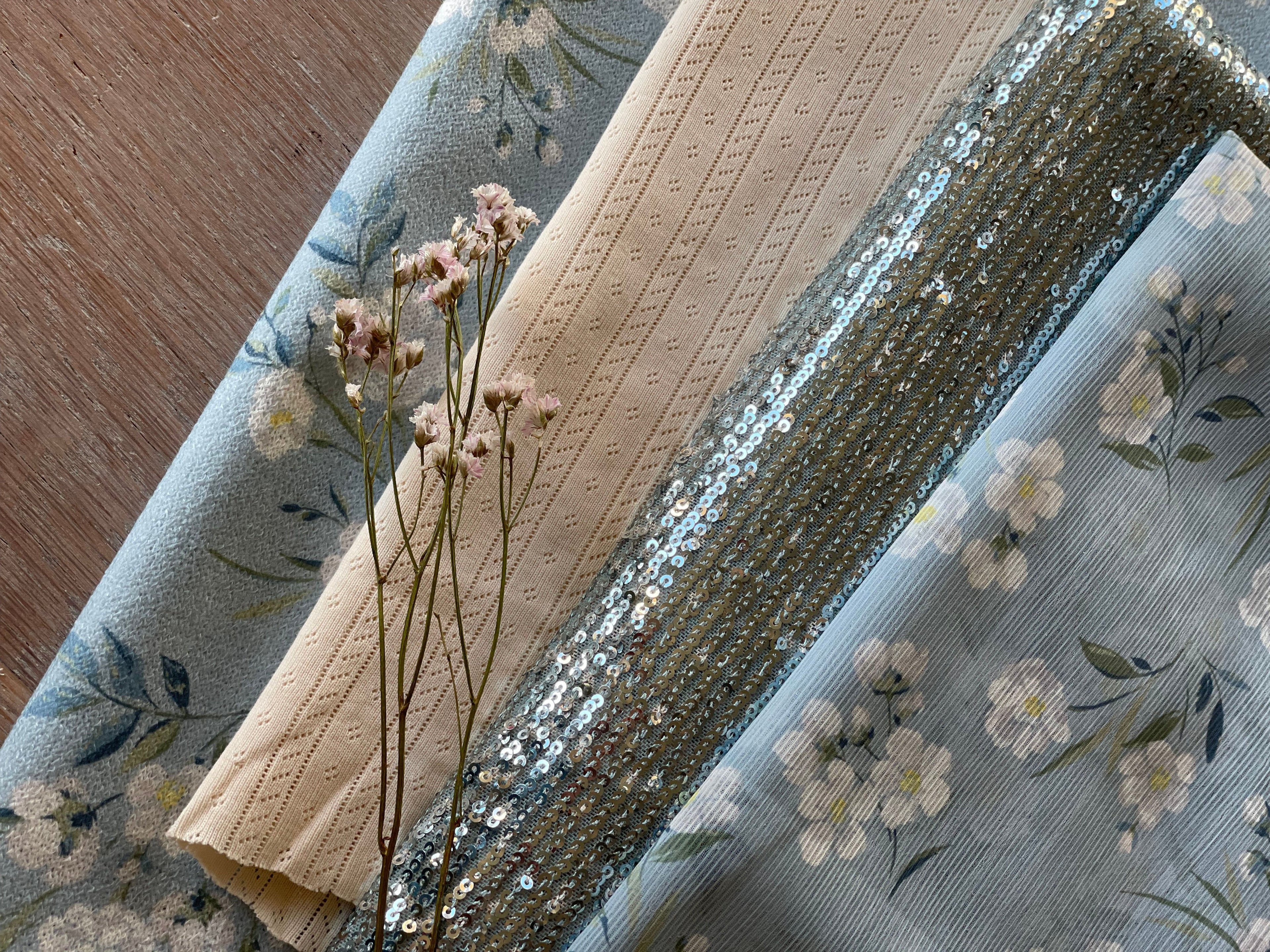 Sequin souple argent - Imprimé Glacier