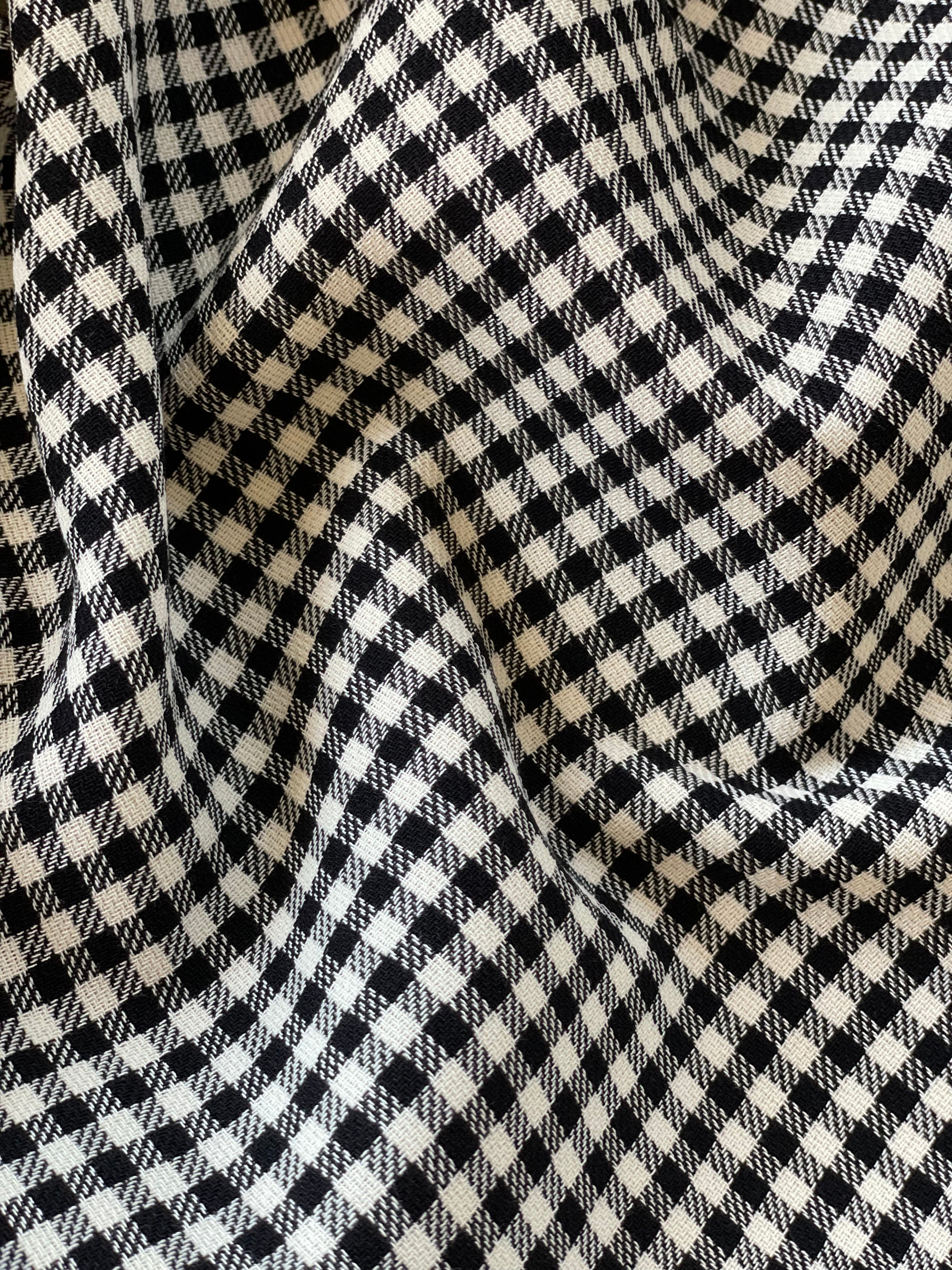 Toile épaisse vichy - Vasco - Noir & blanc
